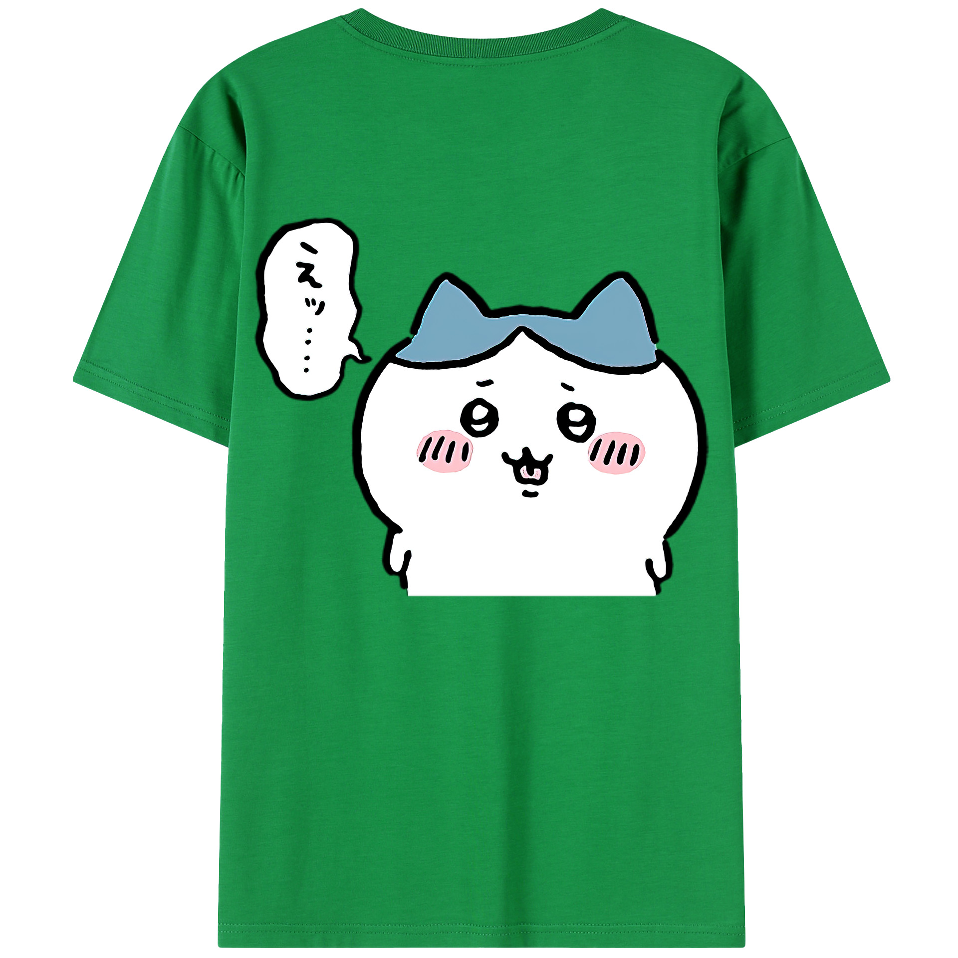 （画像用） ちいかわ ハチワレ Chii-kawa hachiware 綿100％半袖Tシャツ（背面プリント）