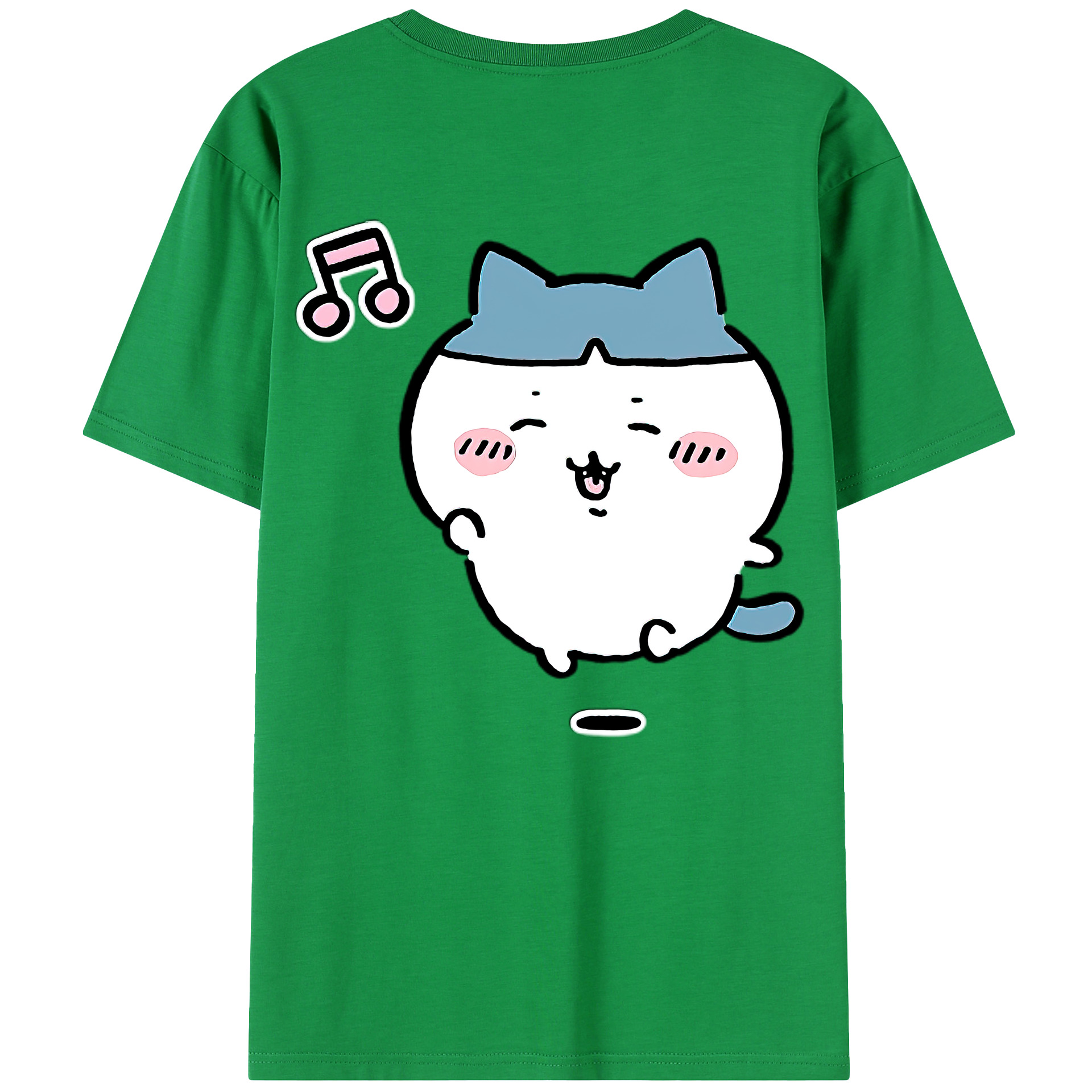 （画像用） ちいかわ ハチワレ Chii-kawa hachiware 綿100％半袖Tシャツ（背面プリント）