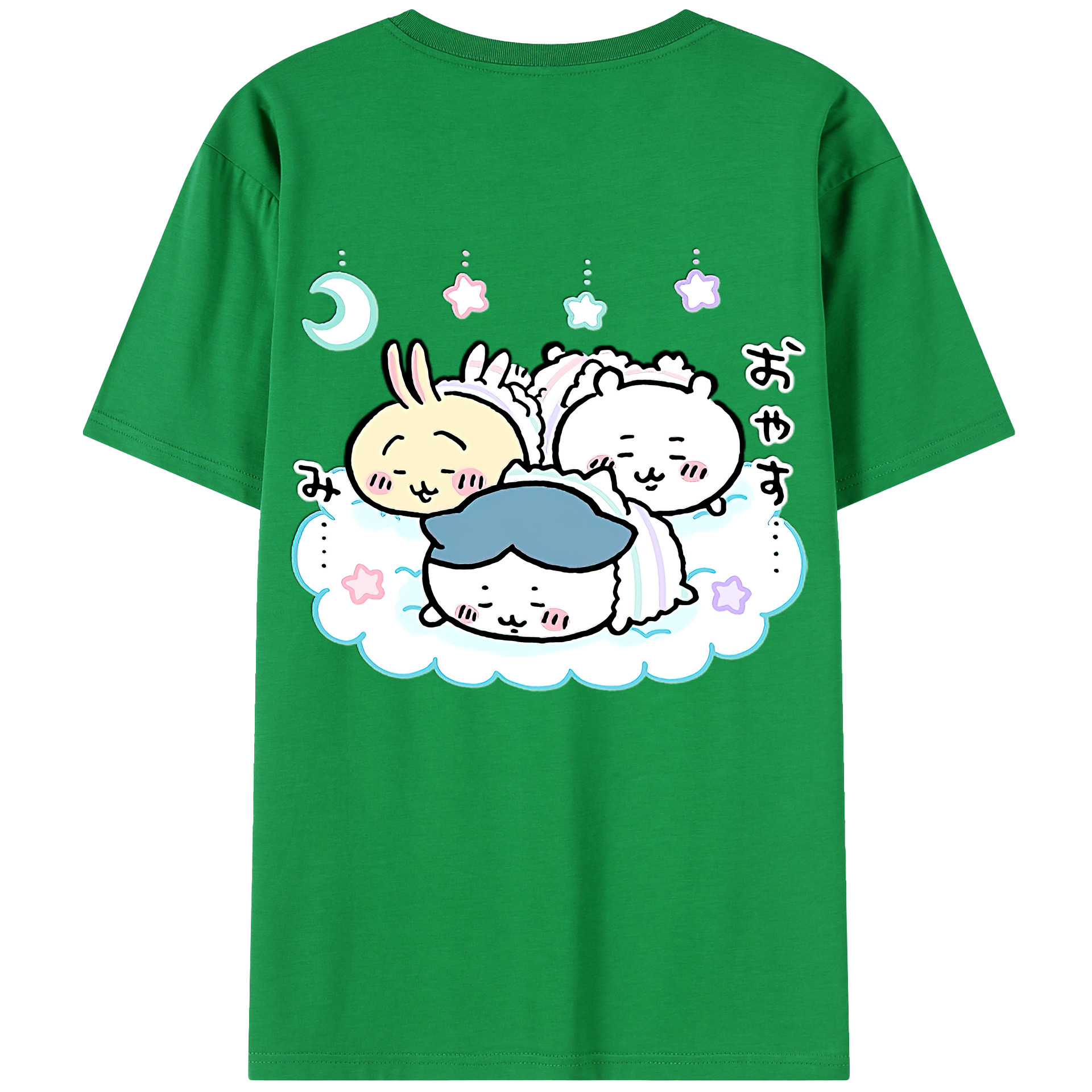 （画像用） ちいかわ ハチワレ Chii-kawa hachiware 綿100％半袖Tシャツ（背面プリント）