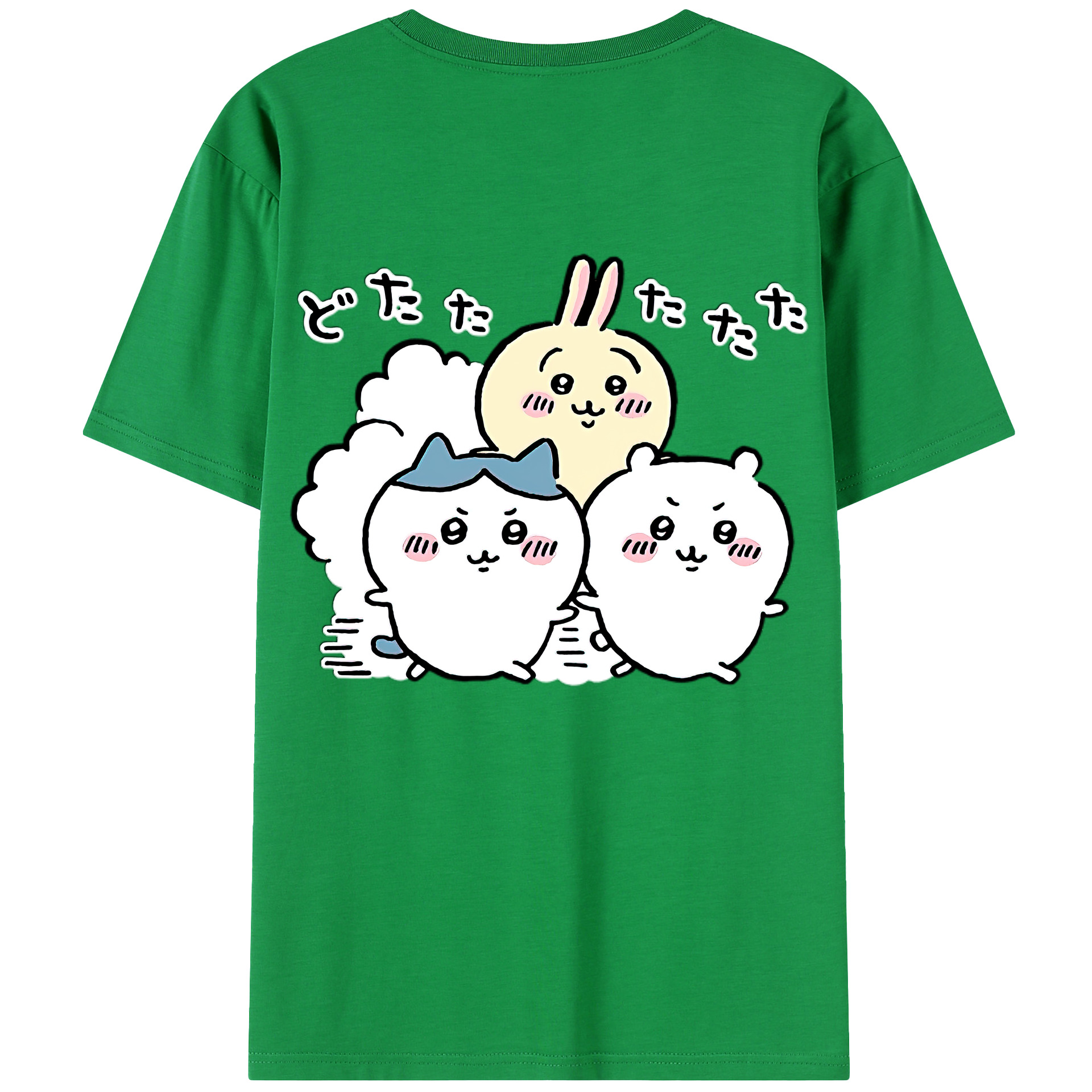 （画像用） ちいかわ ハチワレ Chii-kawa hachiware 綿100％半袖Tシャツ（背面プリント）
