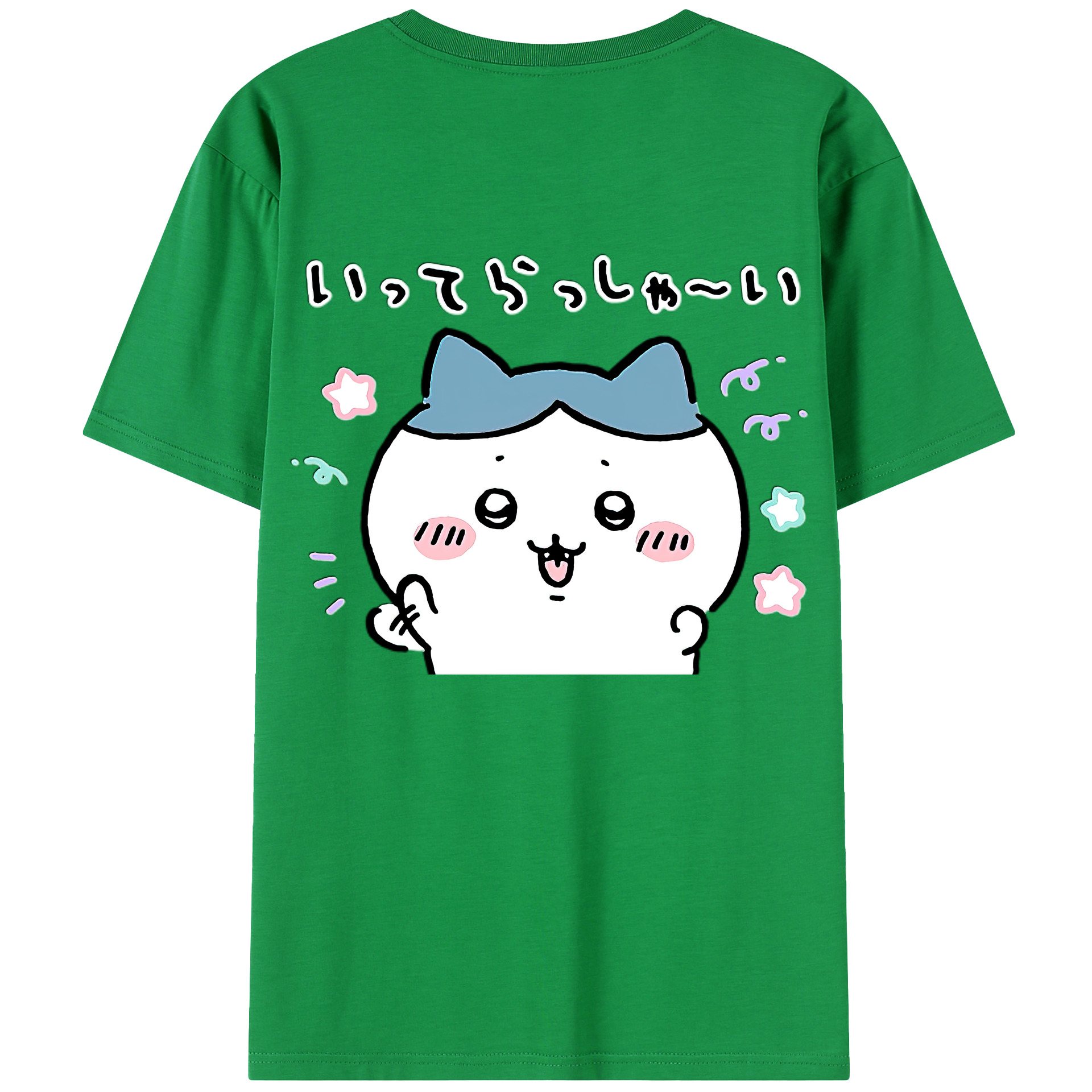 （画像用） ちいかわ ハチワレ Chii-kawa hachiware 綿100％半袖Tシャツ（背面プリント）