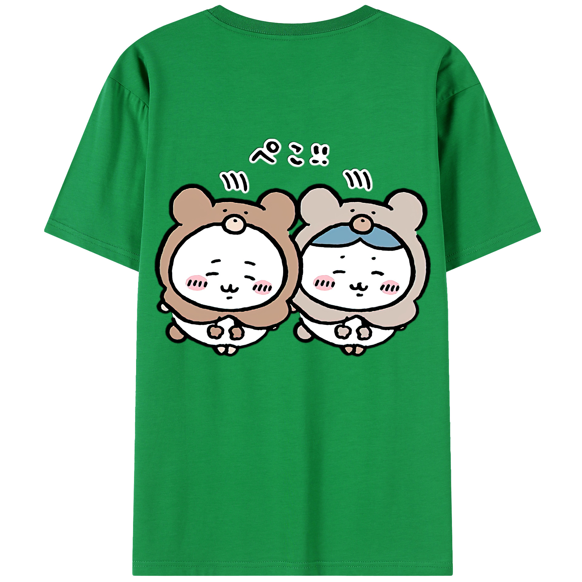 （画像用） ちいかわ ハチワレ Chii-kawa hachiware 綿100％半袖Tシャツ（背面プリント）