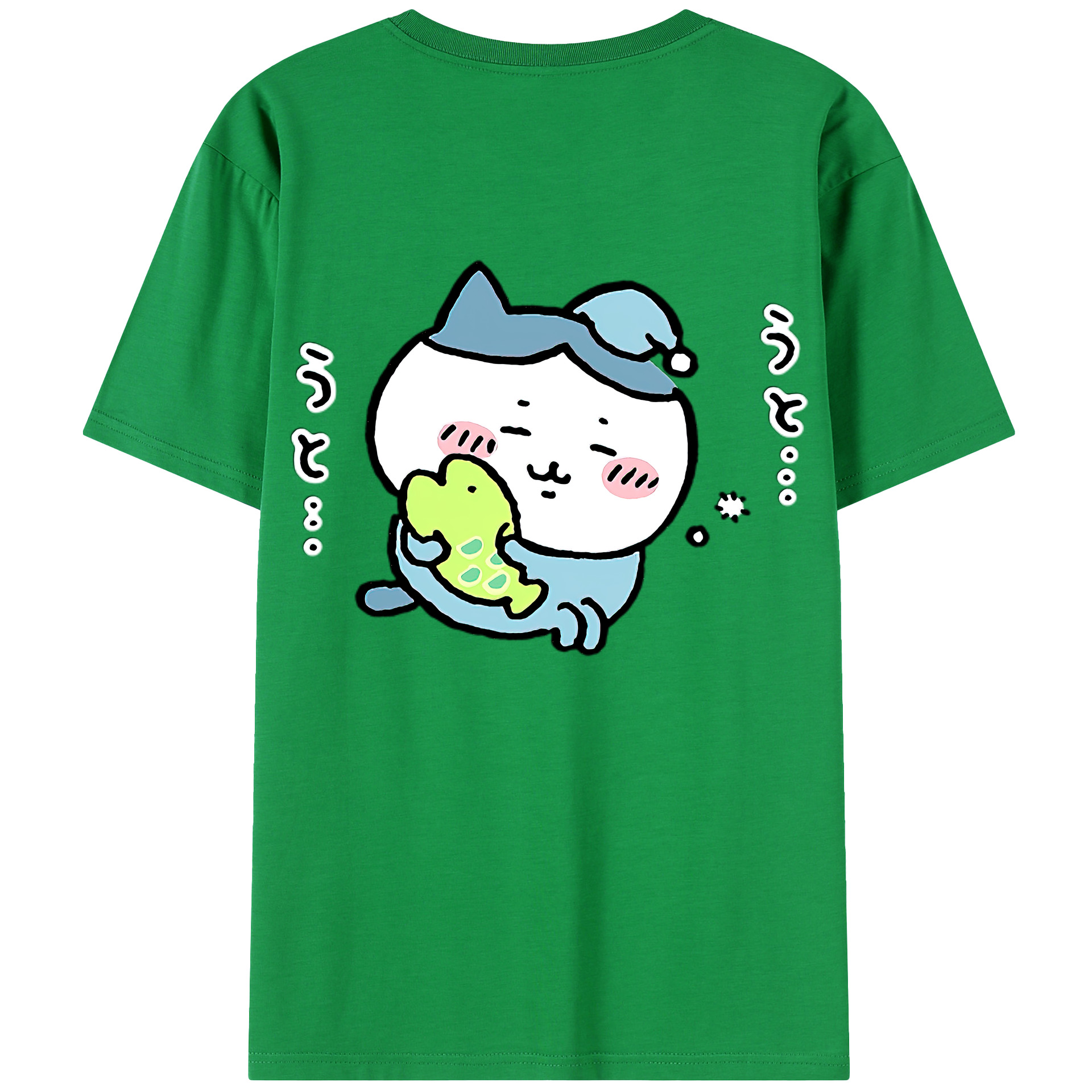 （画像用） ちいかわ ハチワレ Chii-kawa hachiware 綿100％半袖Tシャツ（背面プリント）