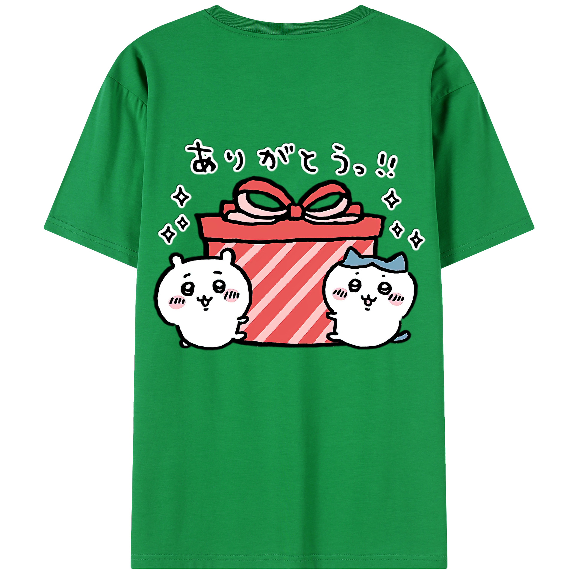 （画像用） ちいかわ ハチワレ Chii-kawa hachiware 綿100％半袖Tシャツ（背面プリント）