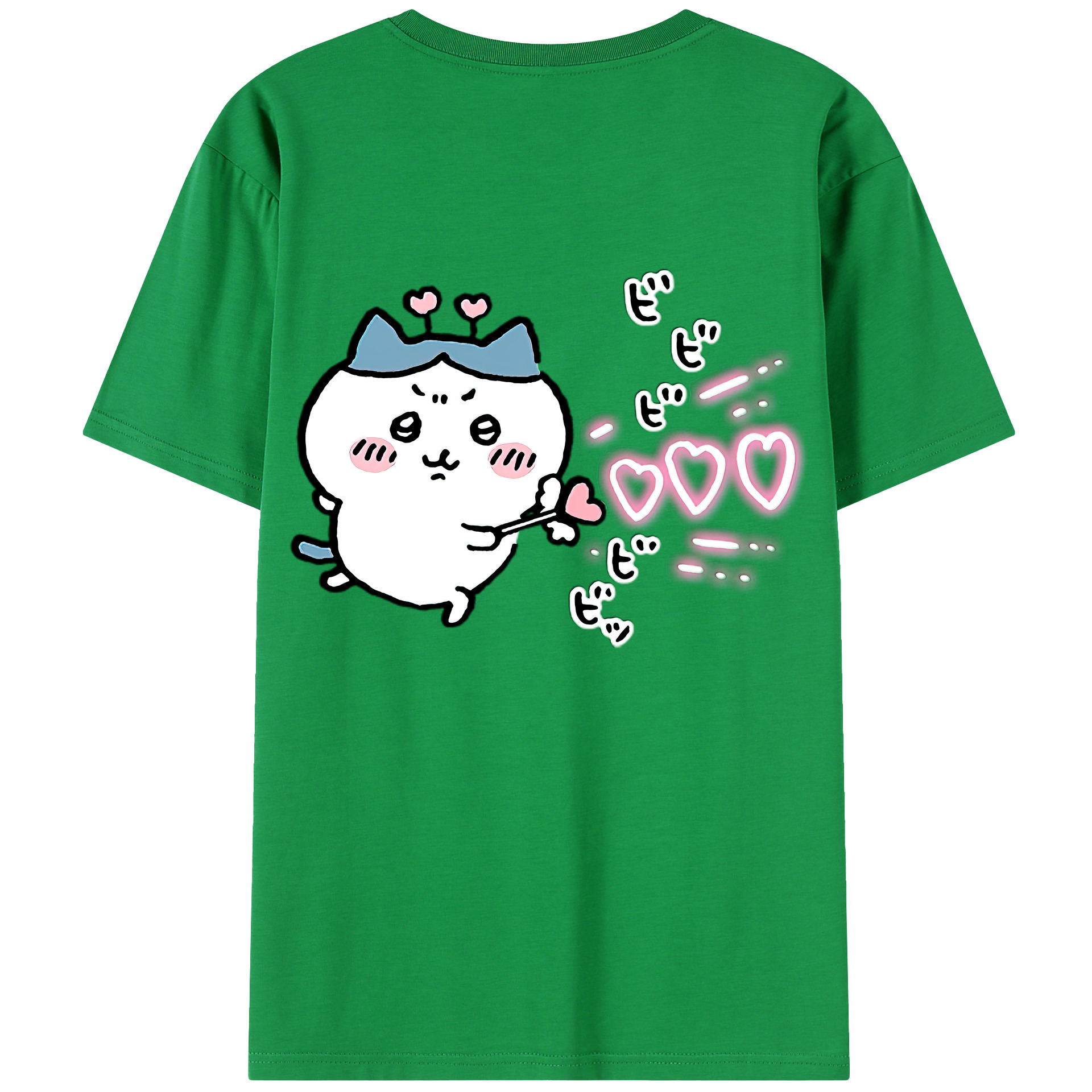 （画像用） ちいかわ ハチワレ Chii-kawa hachiware 綿100％半袖Tシャツ（背面プリント）