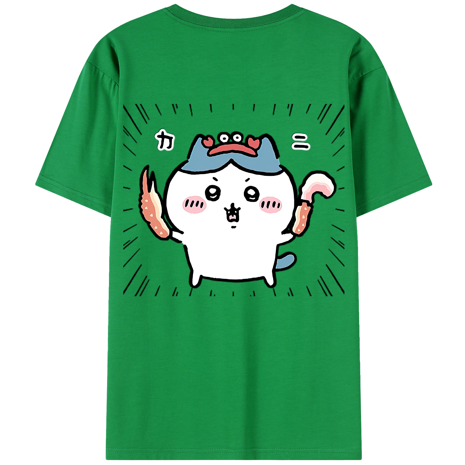 （画像用） ちいかわ ハチワレ Chii-kawa hachiware 綿100％半袖Tシャツ（背面プリント）