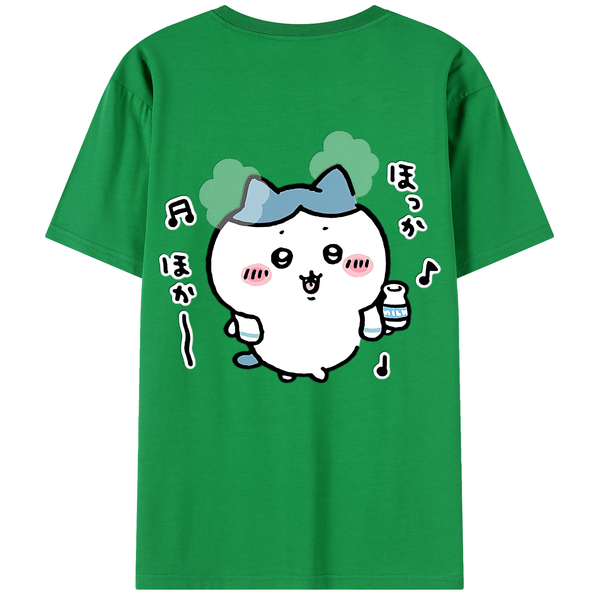 （画像用） ちいかわ ハチワレ Chii-kawa hachiware 綿100％半袖Tシャツ（背面プリント）