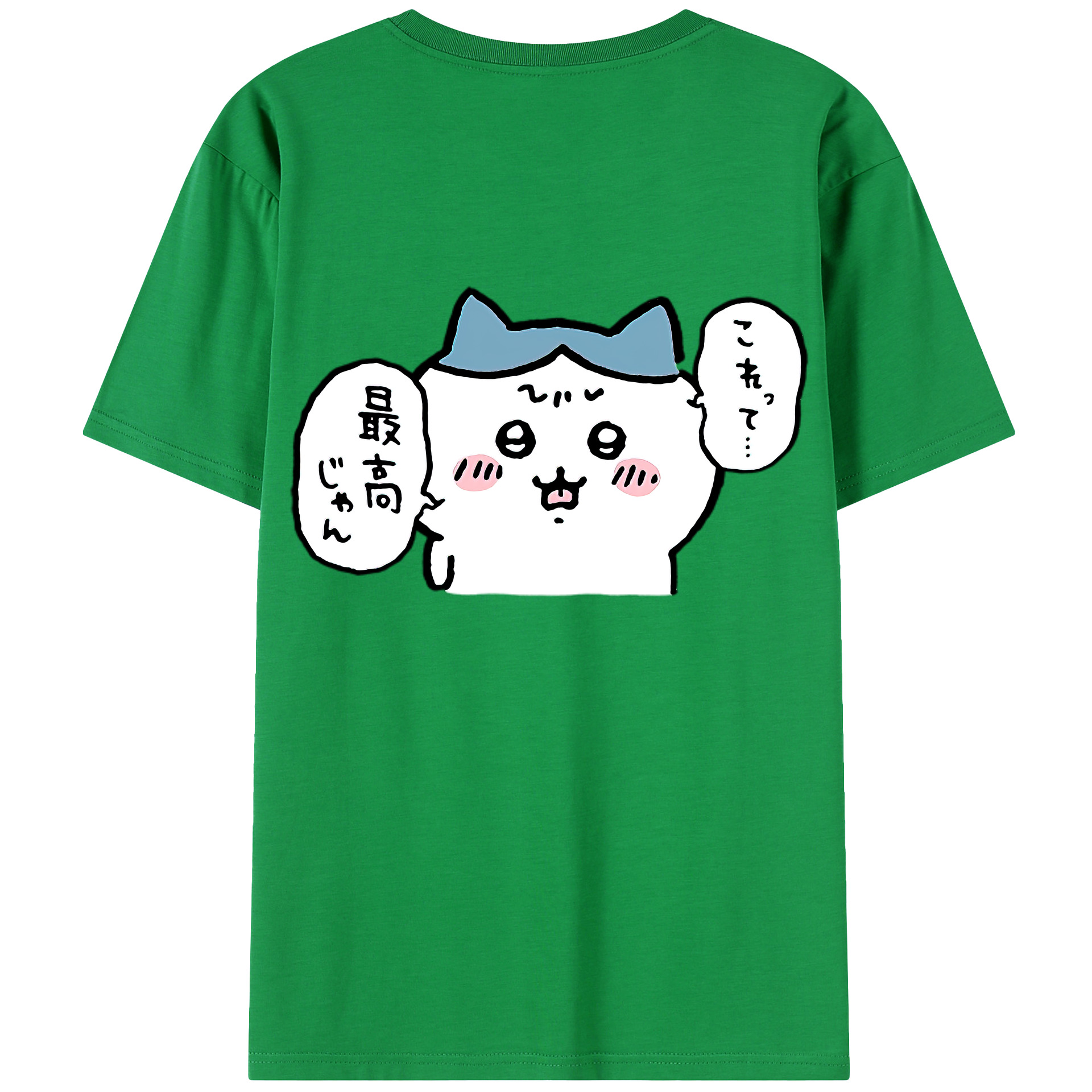 （画像用） ちいかわ ハチワレ Chii-kawa hachiware 綿100％半袖Tシャツ（背面プリント）