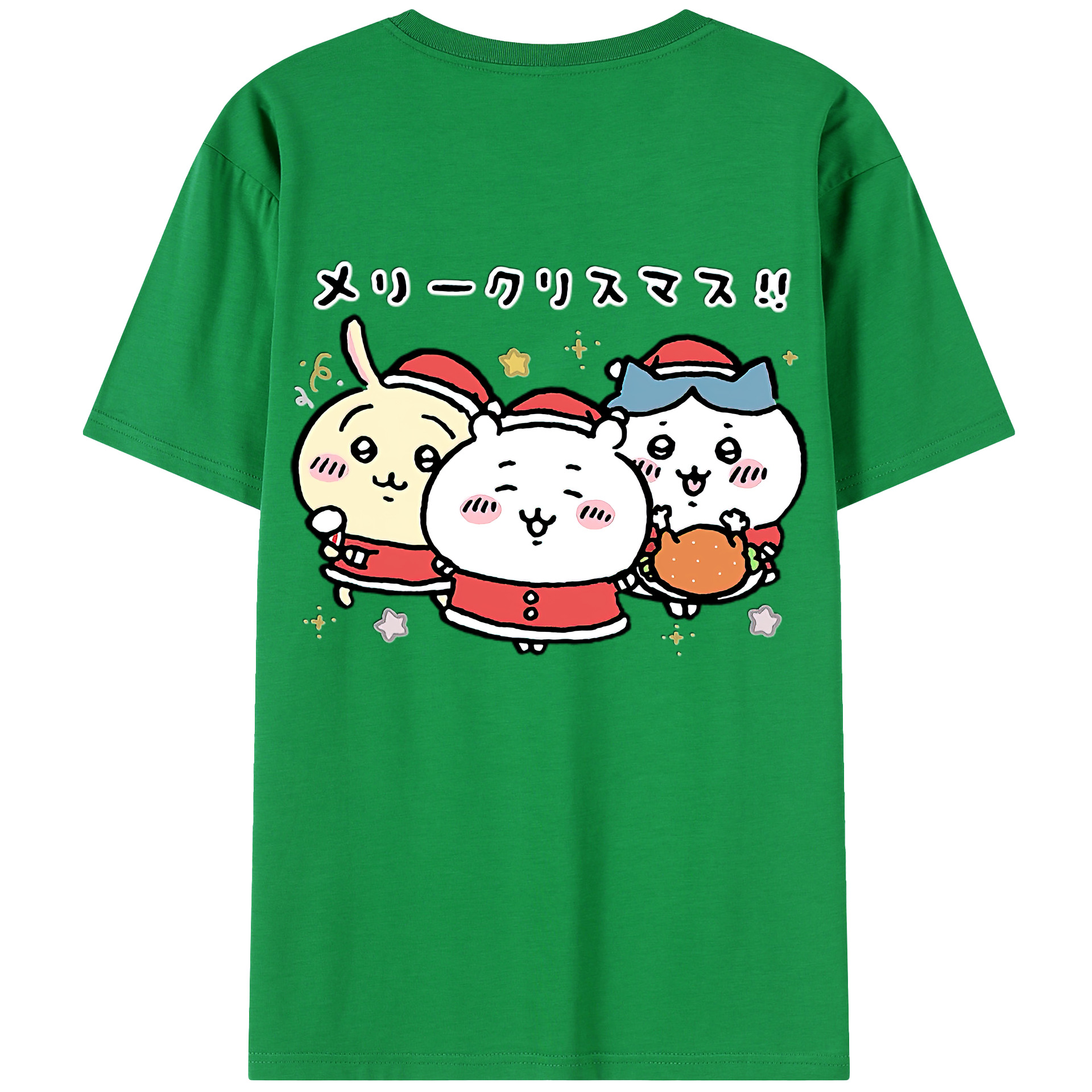 （画像用） ちいかわ ハチワレ Chii-kawa hachiware 綿100％半袖Tシャツ（背面プリント）
