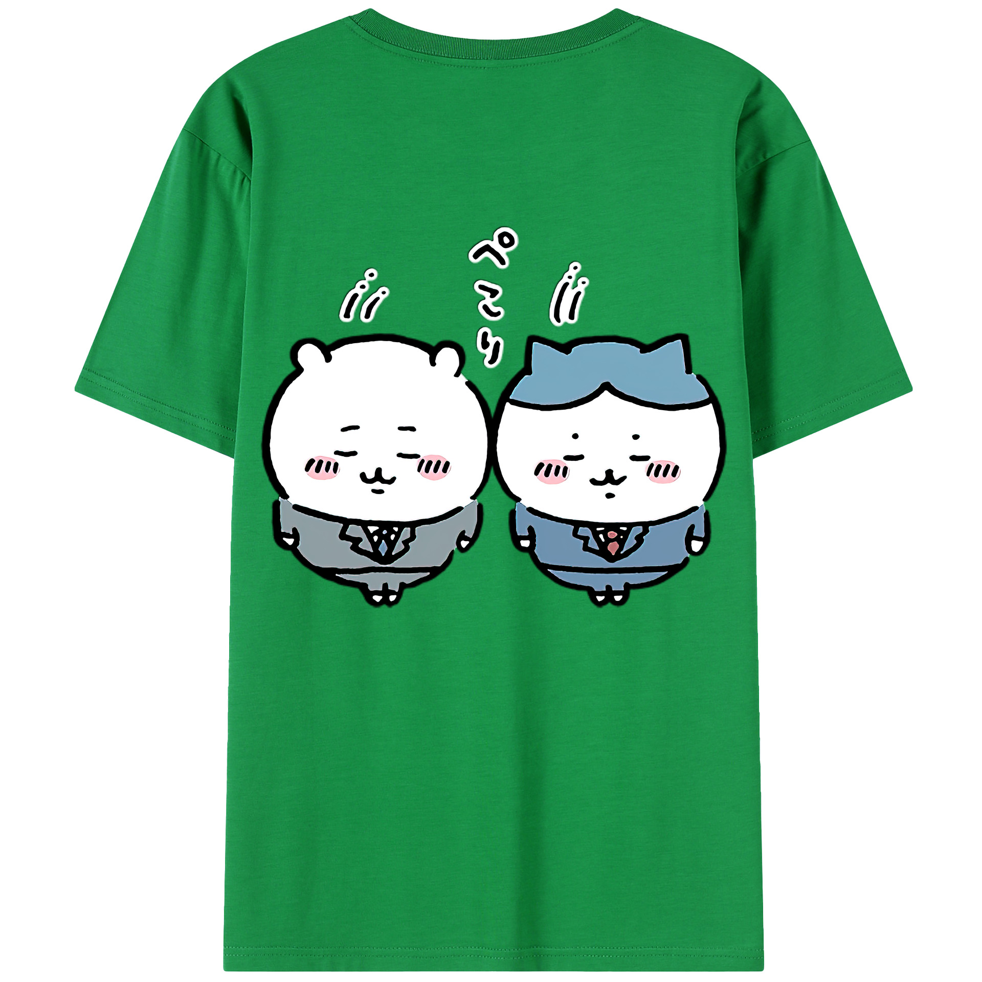 （画像用） ちいかわ ハチワレ Chii-kawa hachiware 綿100％半袖Tシャツ（背面プリント）