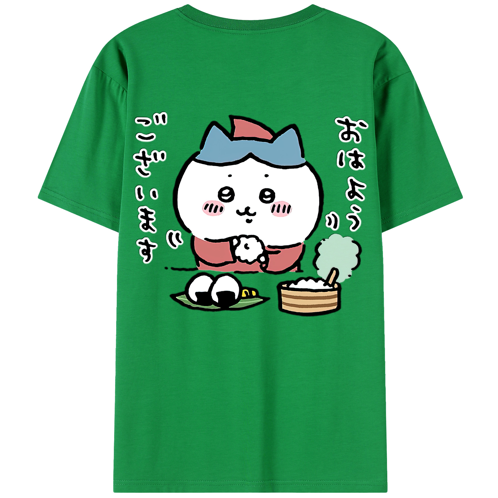 （画像用） ちいかわ ハチワレ Chii-kawa hachiware 綿100％半袖Tシャツ（背面プリント）