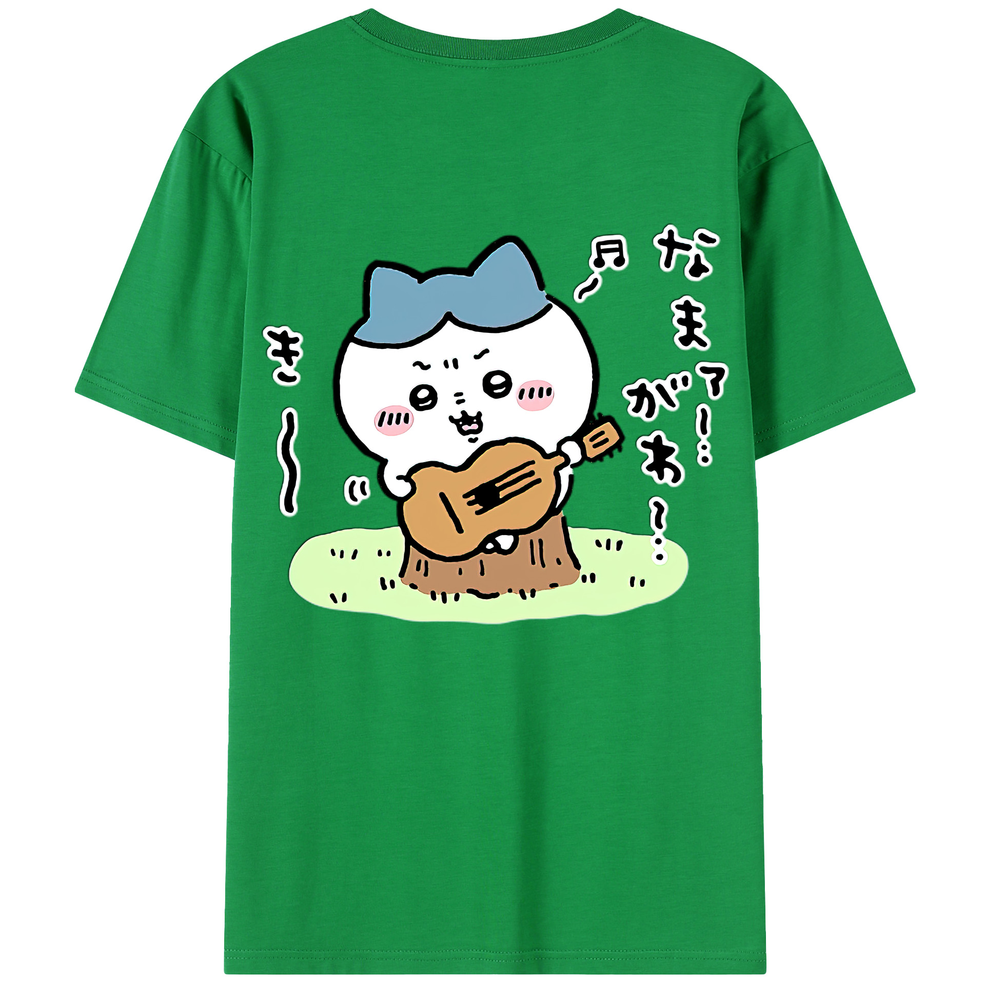 （画像用） ちいかわ ハチワレ Chii-kawa hachiware 綿100％半袖Tシャツ（背面プリント）