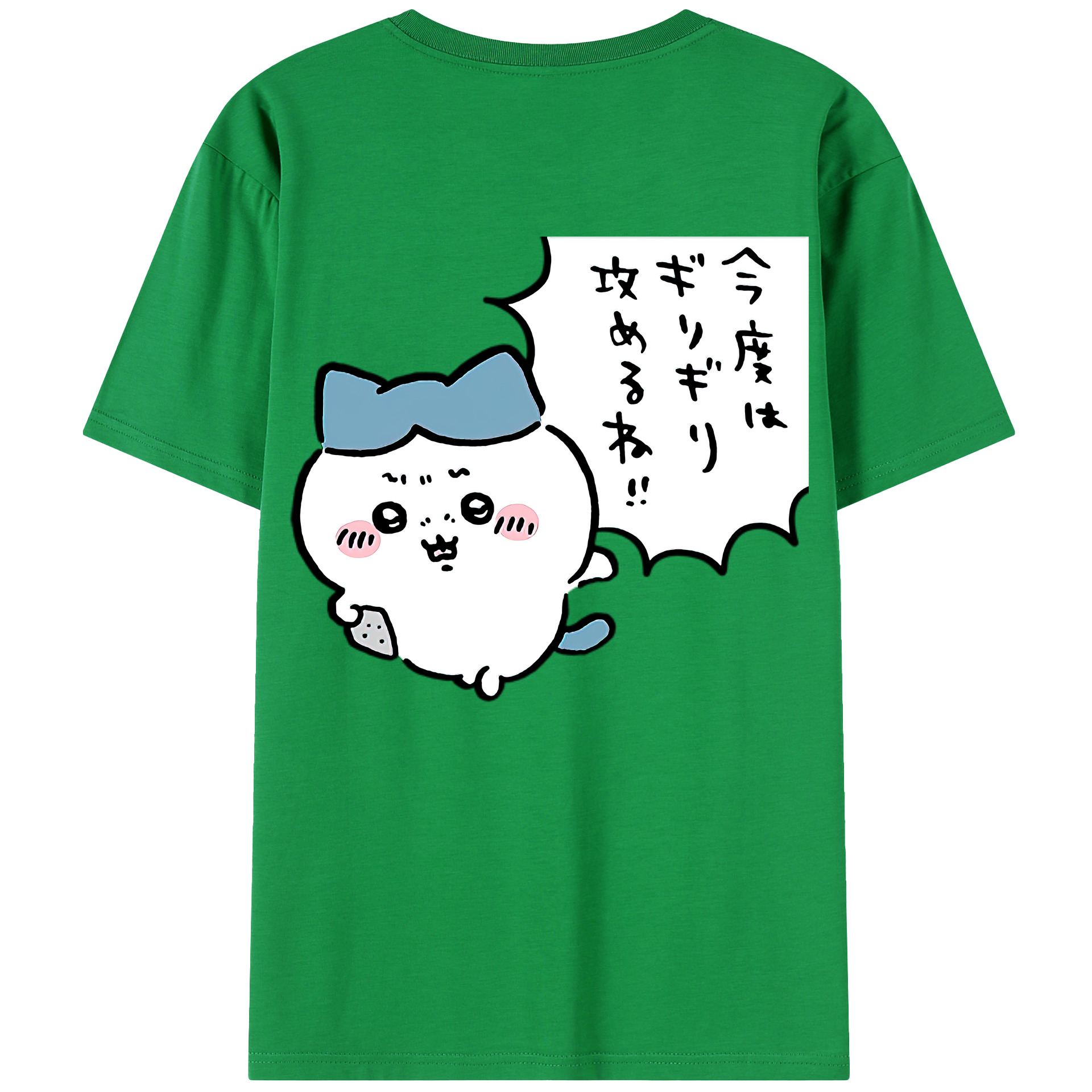 （画像用） ちいかわ ハチワレ Chii-kawa hachiware 綿100％半袖Tシャツ（背面プリント）