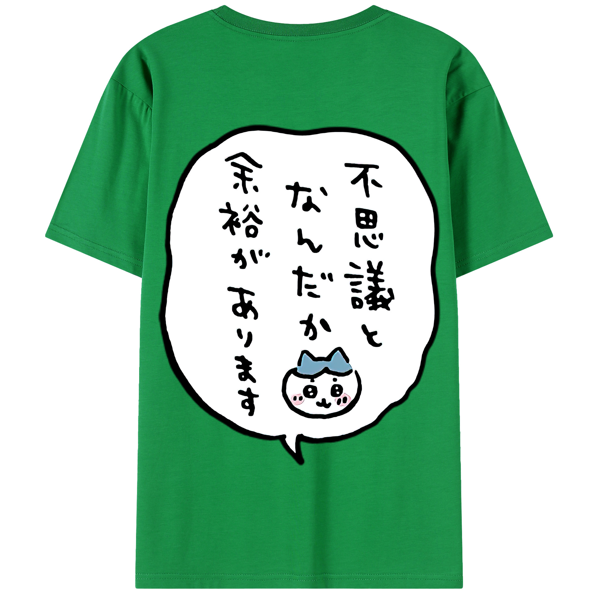 （画像用） ちいかわ ハチワレ Chii-kawa hachiware 綿100％半袖Tシャツ（背面プリント）