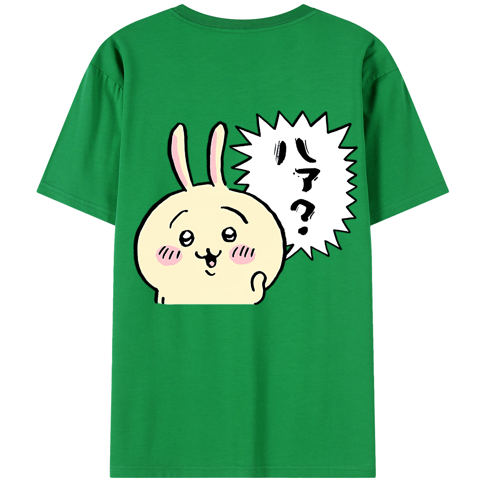（画像用） ちいかわ うさぎ Chii-kawa usagi 綿100％半袖Tシャツ（背面プリント）