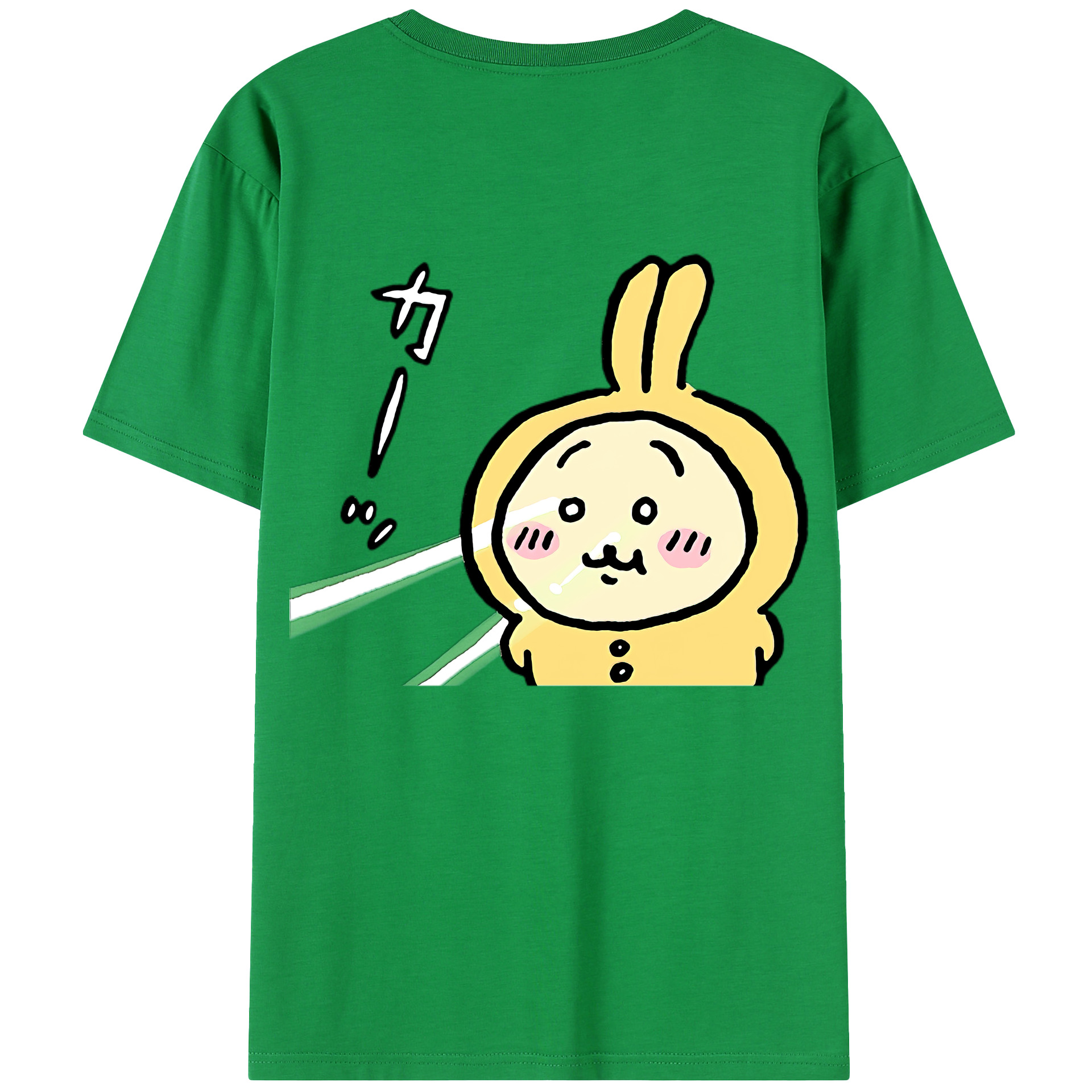 （画像用） ちいかわ うさぎ Chii-kawa usagi 綿100％半袖Tシャツ（背面プリント）