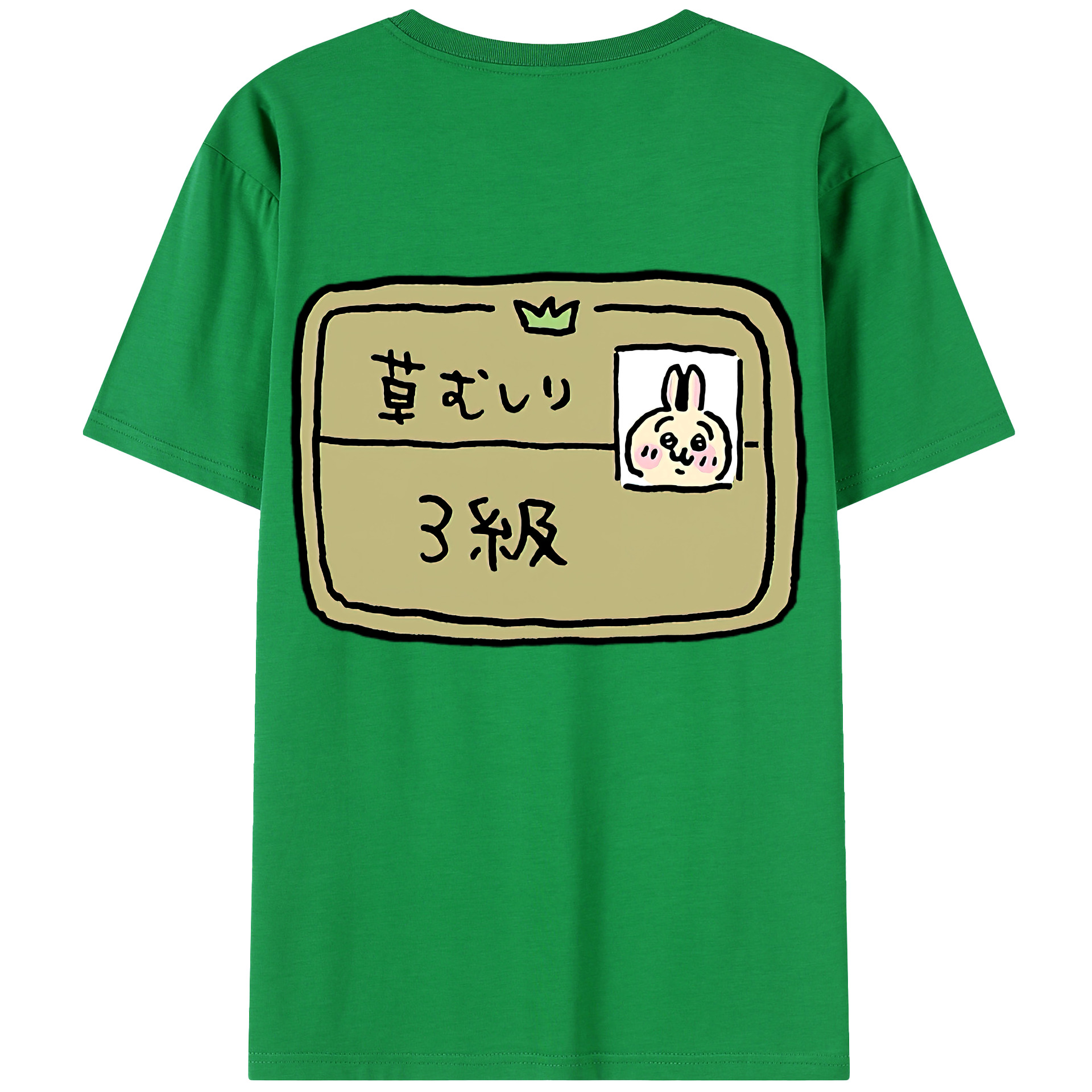 （画像用） ちいかわ うさぎ Chii-kawa usagi 綿100％半袖Tシャツ（背面プリント）