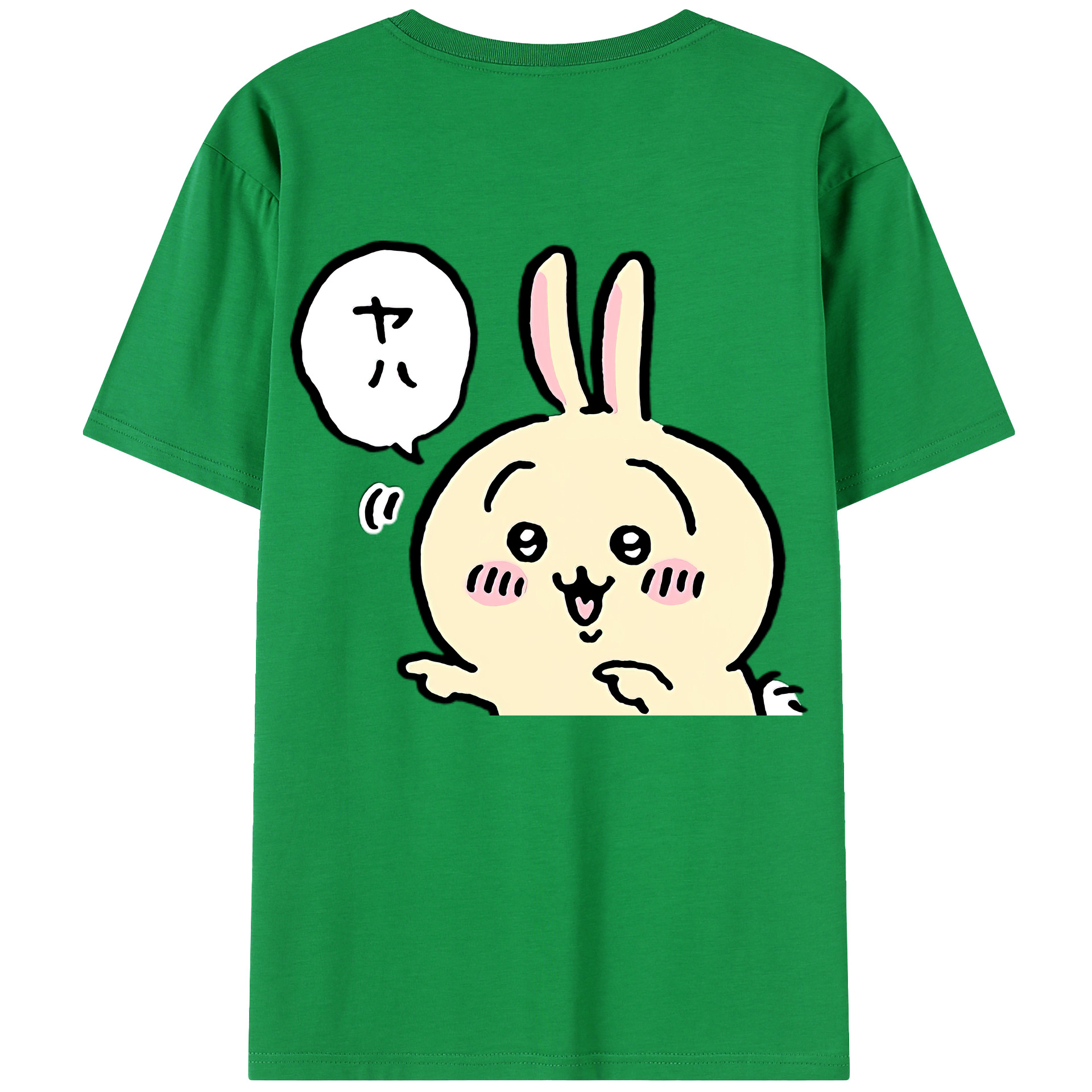 （画像用） ちいかわ うさぎ Chii-kawa usagi 綿100％半袖Tシャツ（背面プリント）