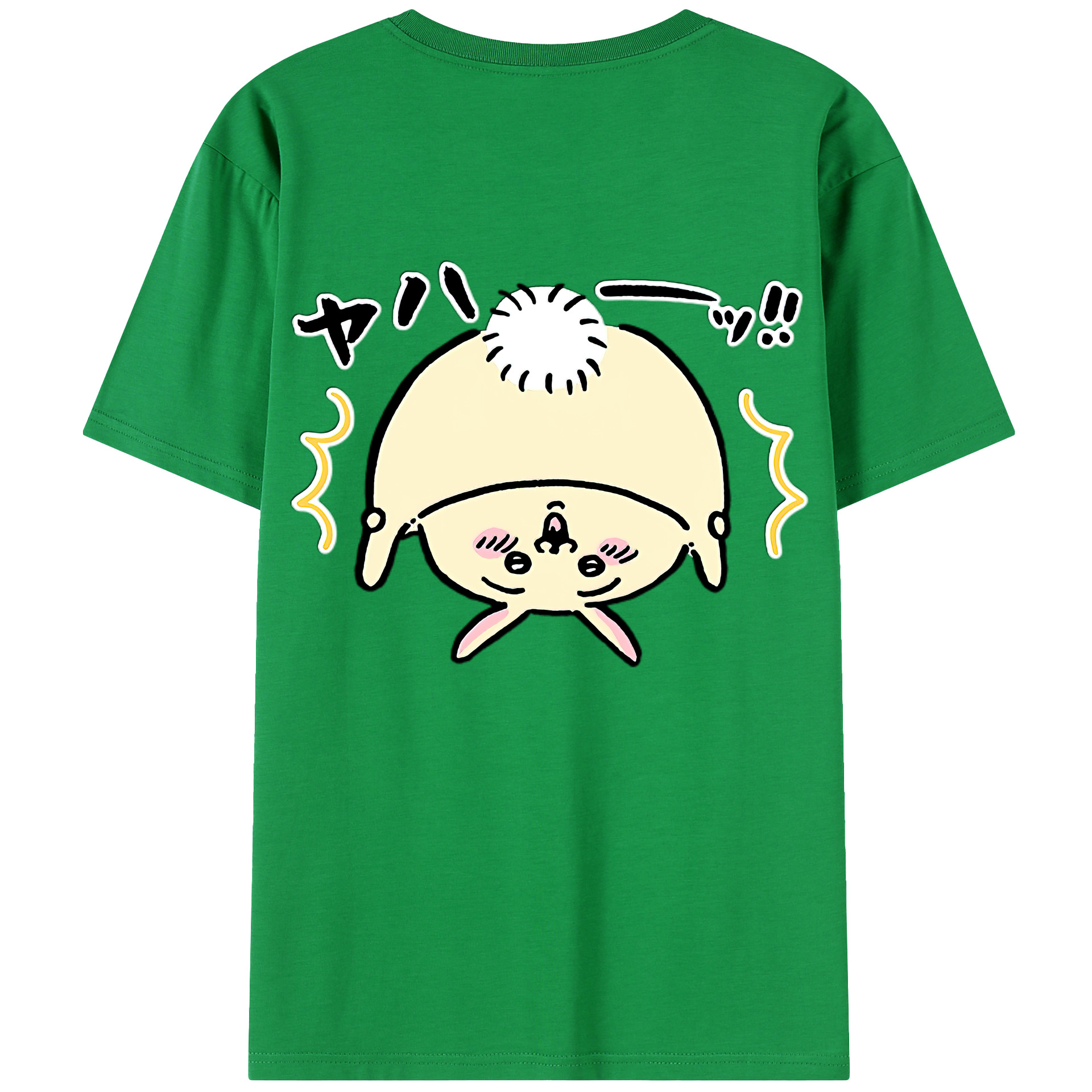 （画像用） ちいかわ うさぎ Chii-kawa usagi 綿100％半袖Tシャツ（背面プリント）