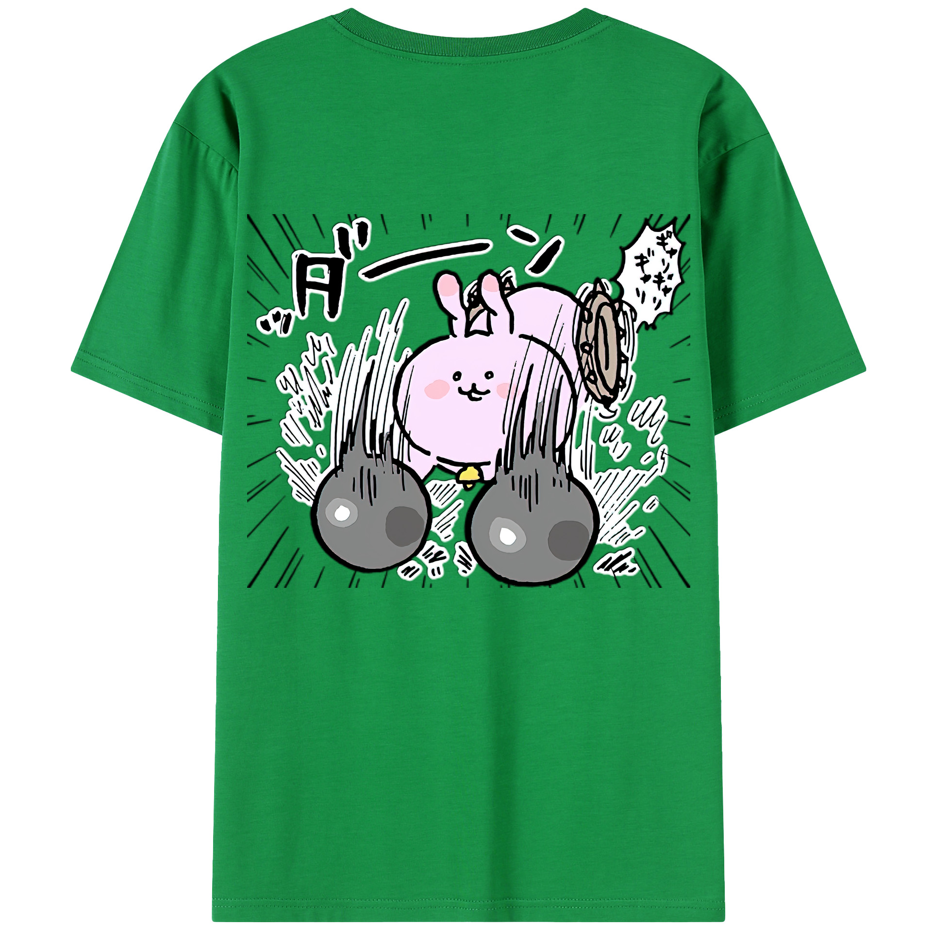 （画像用） ちいかわ うさぎ Chii-kawa usagi 綿100％半袖Tシャツ（背面プリント）