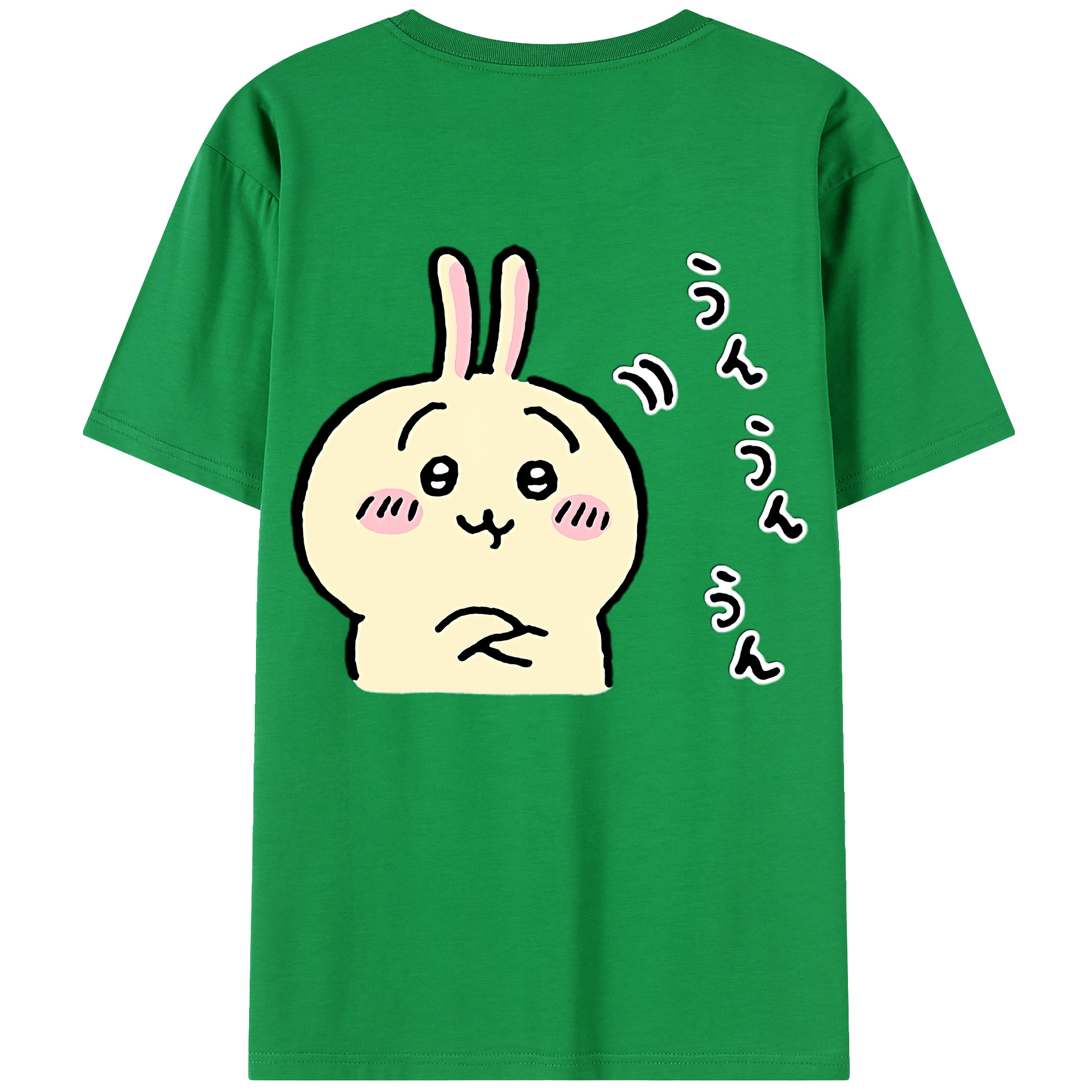 （画像用） ちいかわ うさぎ Chii-kawa usagi 綿100％半袖Tシャツ（背面プリント）