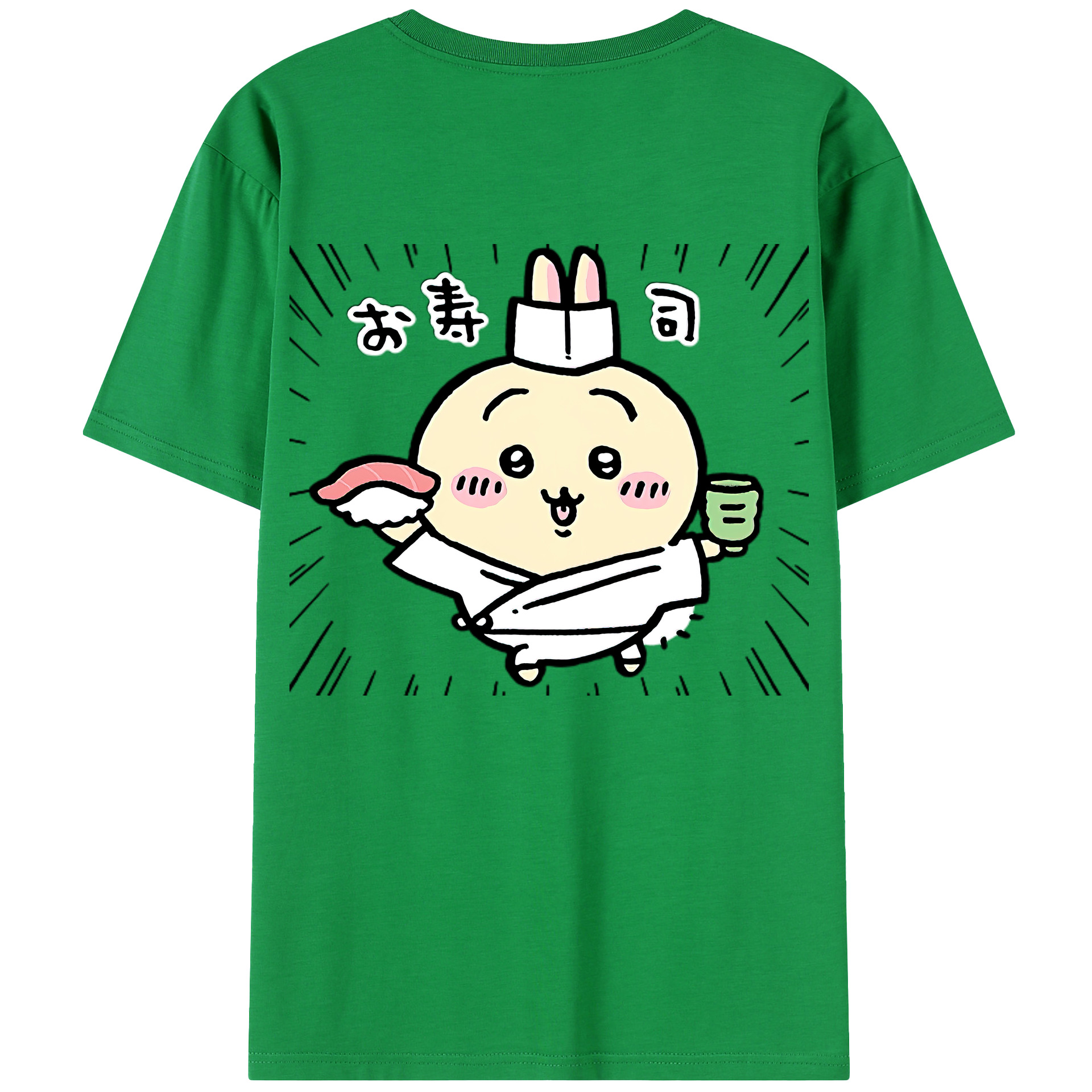 （画像用） ちいかわ うさぎ Chii-kawa usagi 綿100％半袖Tシャツ（背面プリント）