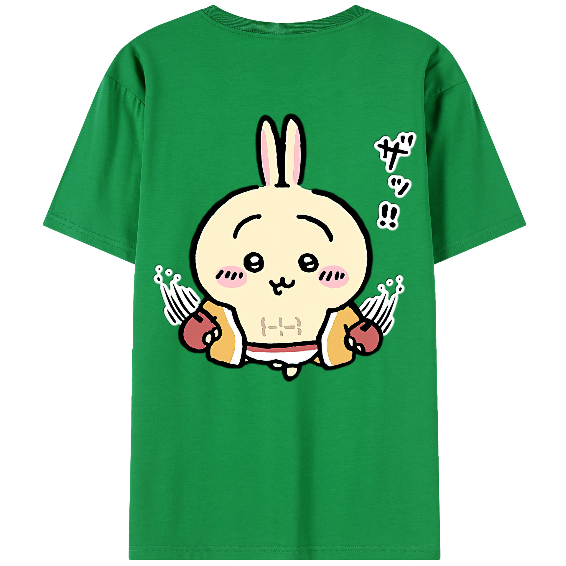 （画像用） ちいかわ うさぎ Chii-kawa usagi 綿100％半袖Tシャツ（背面プリント）