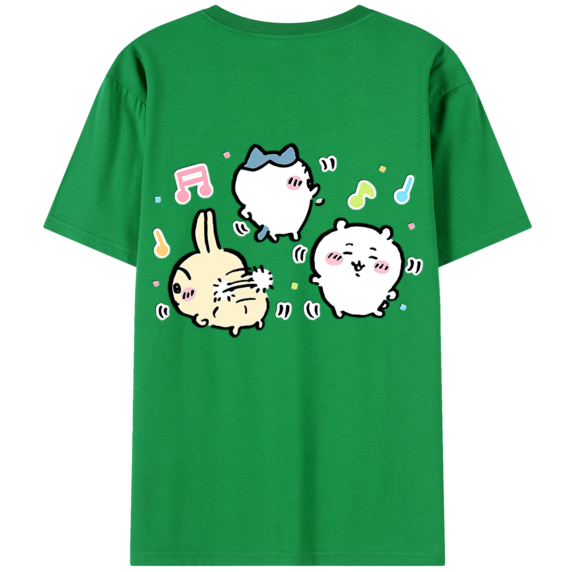 （画像用） ちいかわ うさぎ Chii-kawa usagi 綿100％半袖Tシャツ（背面プリント）