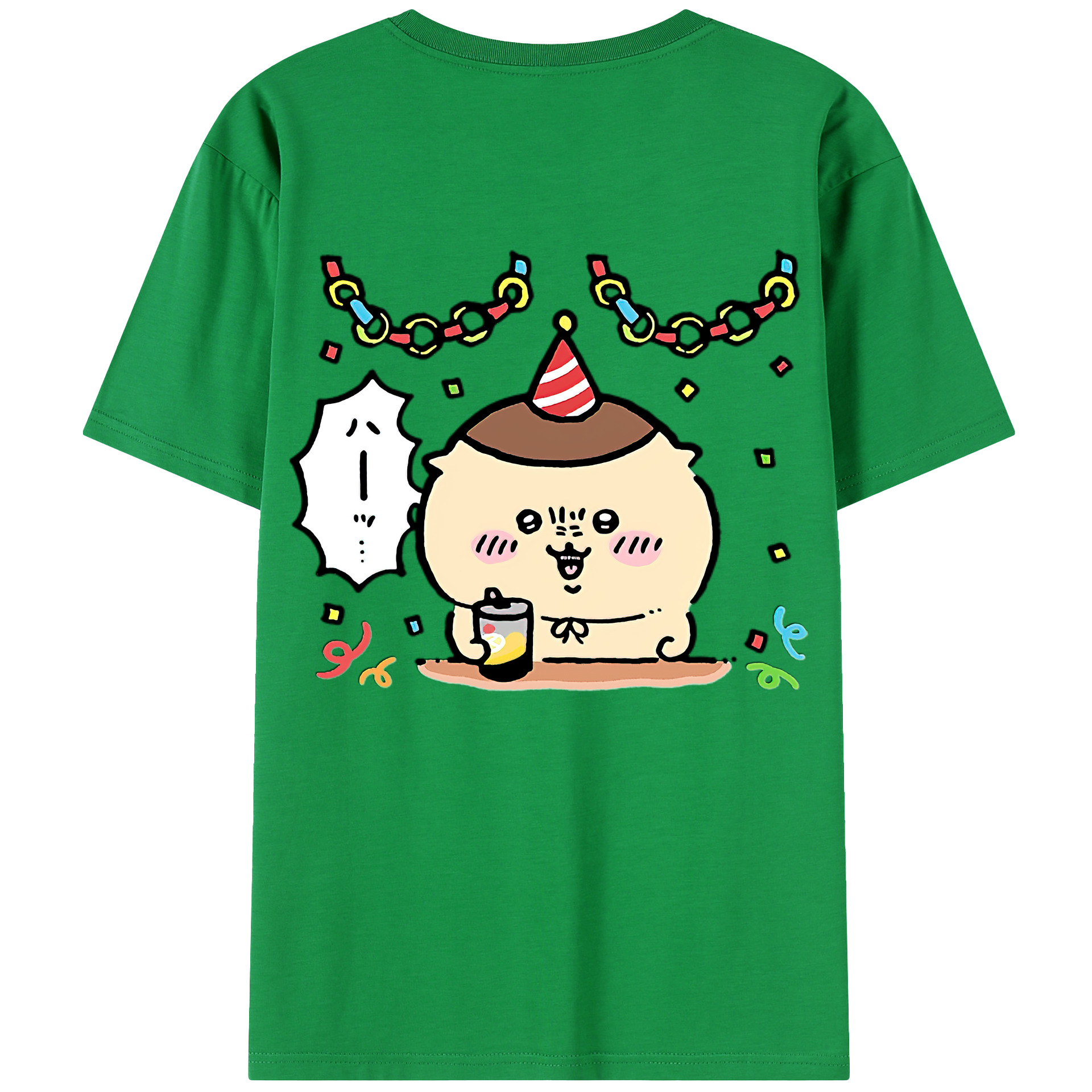 （画像用） ちいかわ くりまんじゅう Chii-kawa kuri manjū 綿100％半袖Tシャツ（背面プリント）