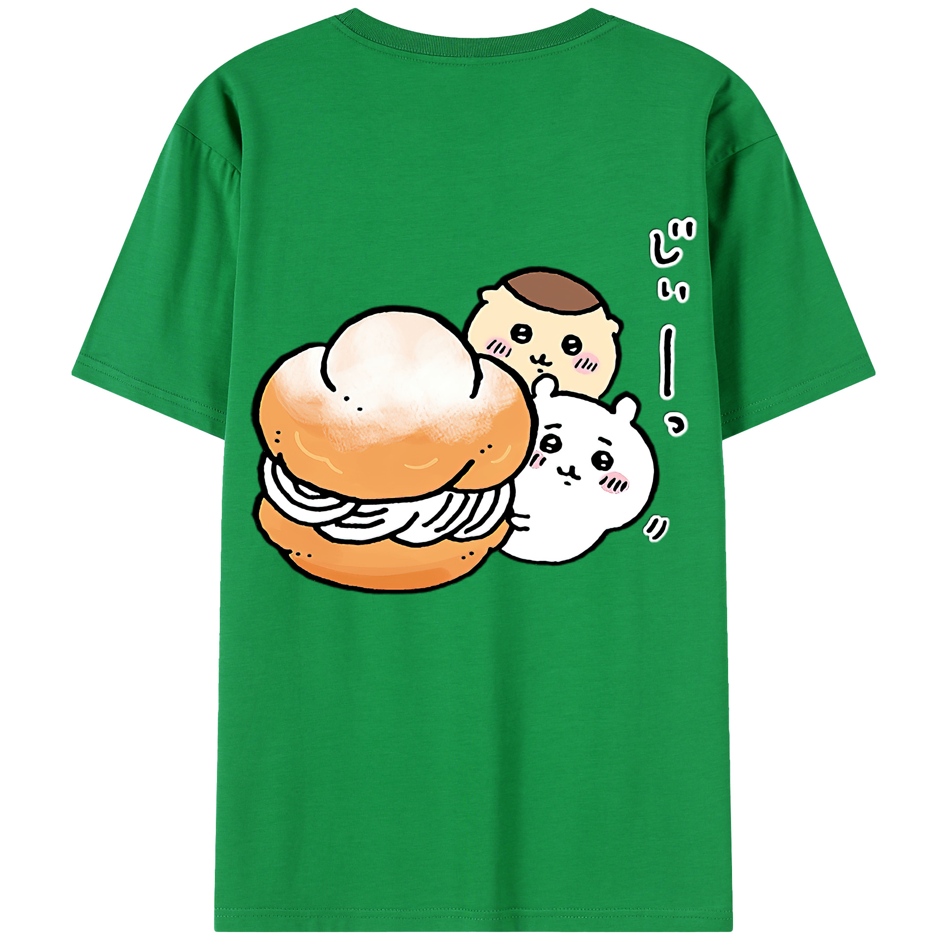 （画像用） ちいかわ くりまんじゅう Chii-kawa kuri manjū 綿100％半袖Tシャツ（背面プリント）