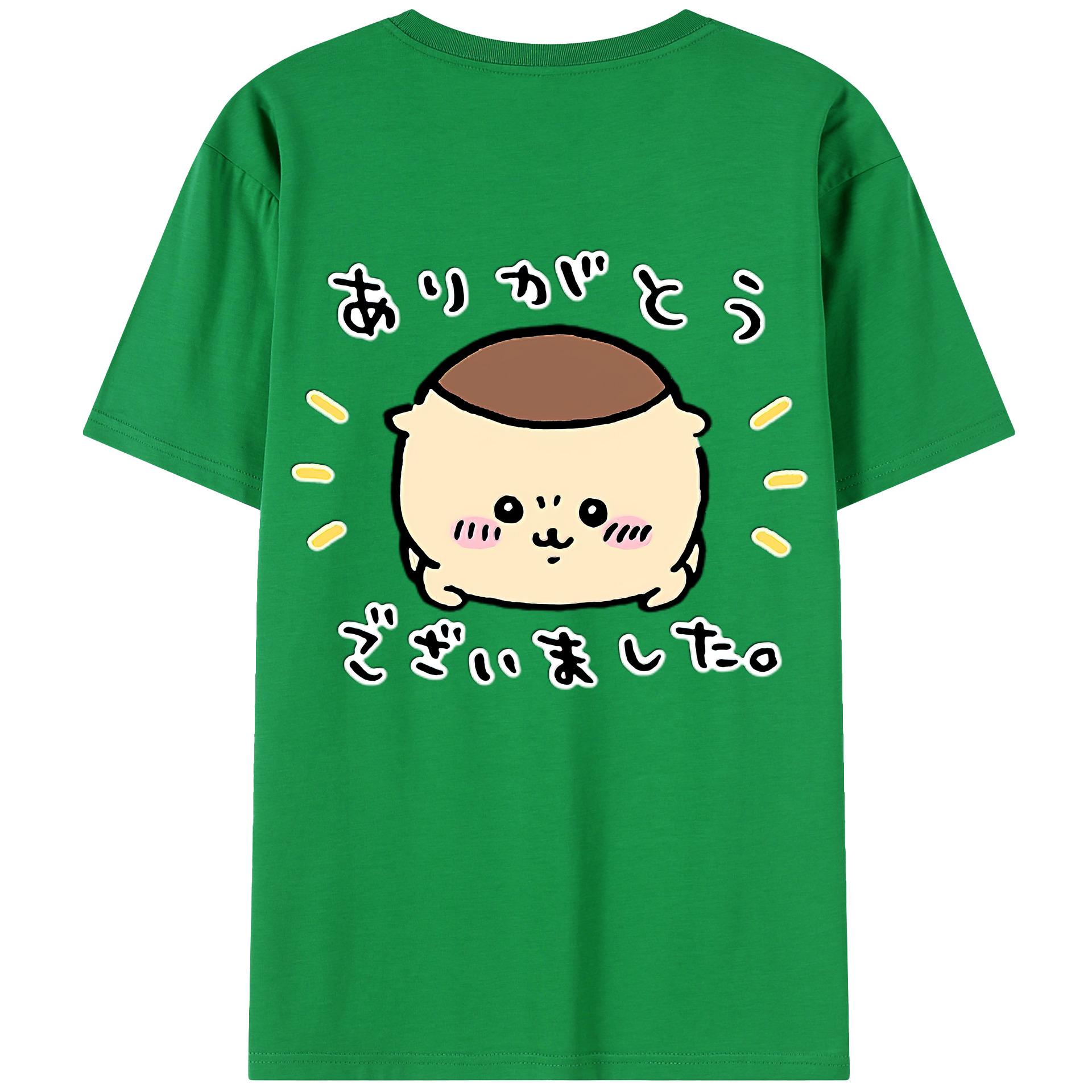 （画像用） ちいかわ くりまんじゅう Chii-kawa kuri manjū 綿100％半袖Tシャツ（背面プリント）