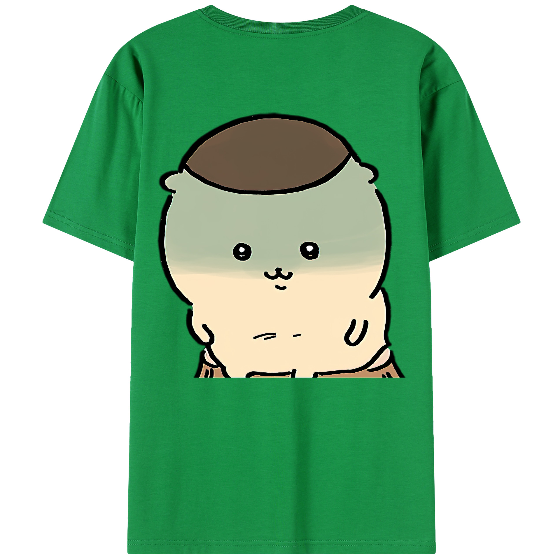 （画像用） ちいかわ くりまんじゅう Chii-kawa kuri manjū 綿100％半袖Tシャツ（背面プリント）