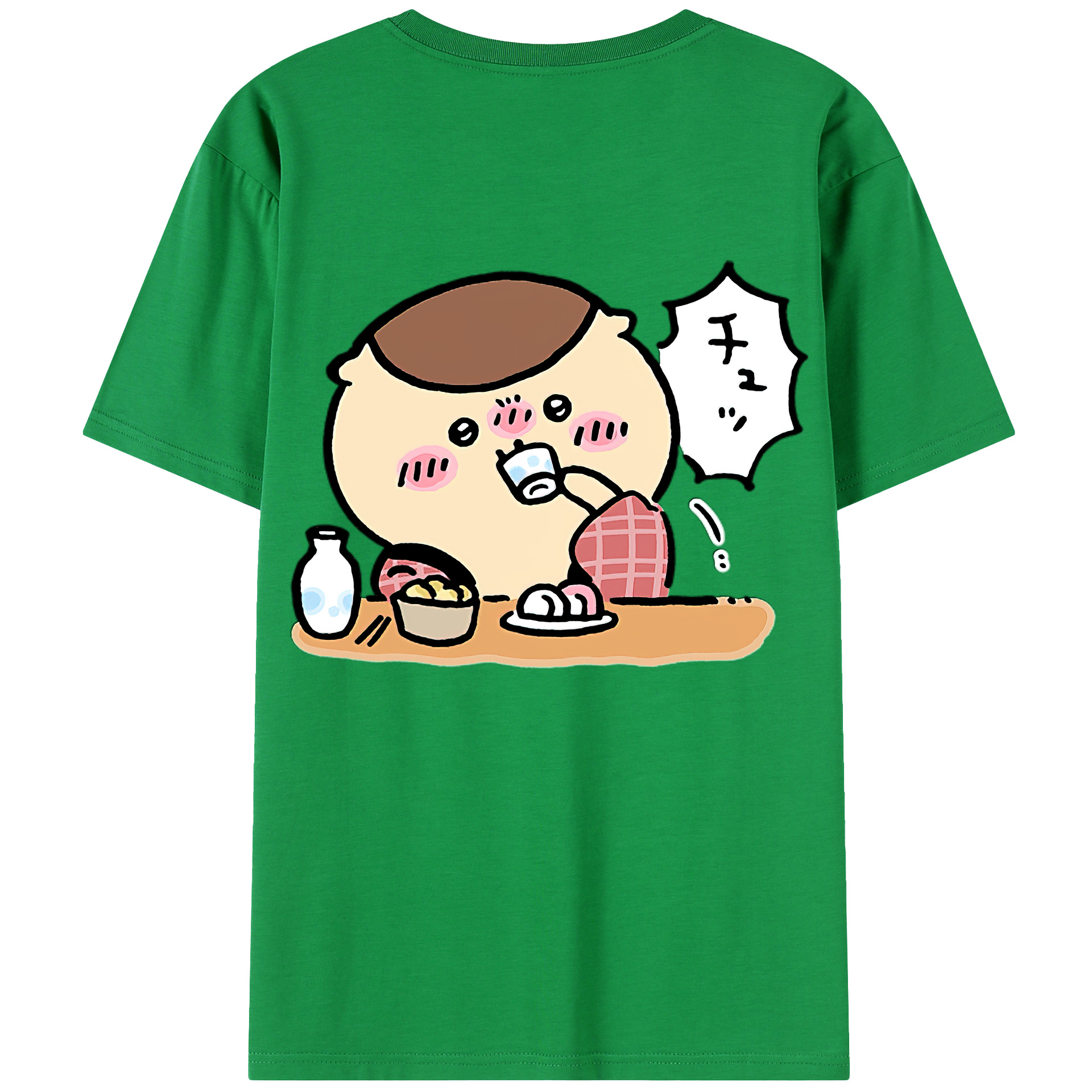 （画像用） ちいかわ くりまんじゅう Chii-kawa kuri manjū 綿100％半袖Tシャツ（背面プリント）