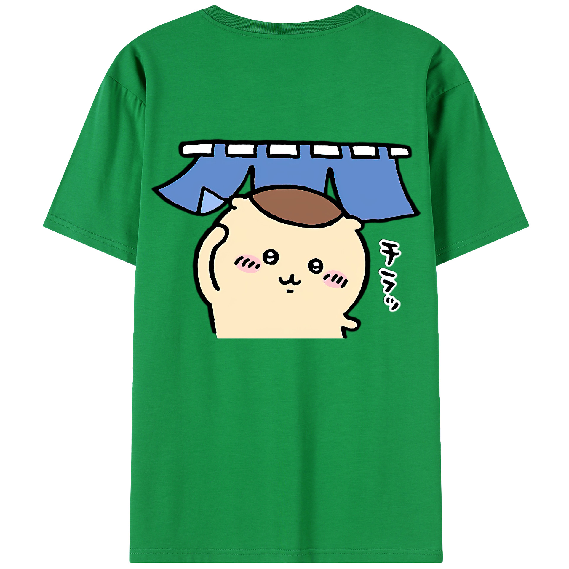 （画像用） ちいかわ くりまんじゅう Chii-kawa kuri manjū 綿100％半袖Tシャツ（背面プリント）