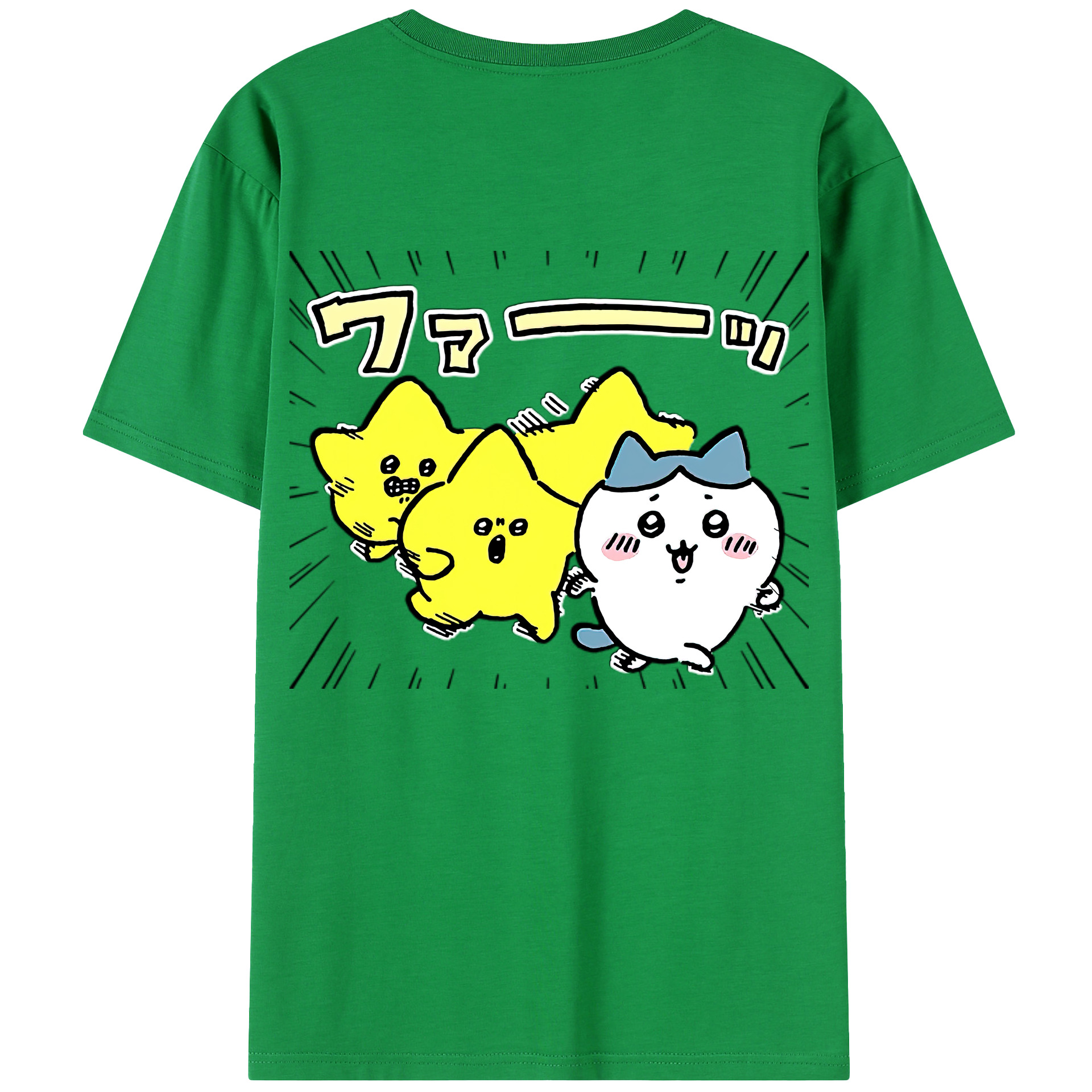 （画像用） ちいかわ 流れ星 Chii-kawa Shooting star 綿100％半袖Tシャツ（背面プリント）