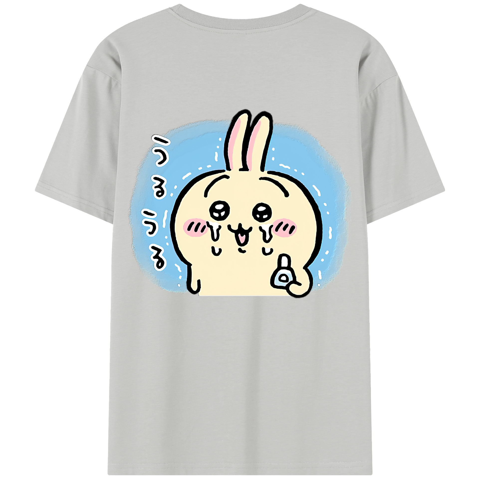 （画像用） ちいかわ うさぎ Chii-kawa usagi 綿100％半袖Tシャツ（背面プリント）