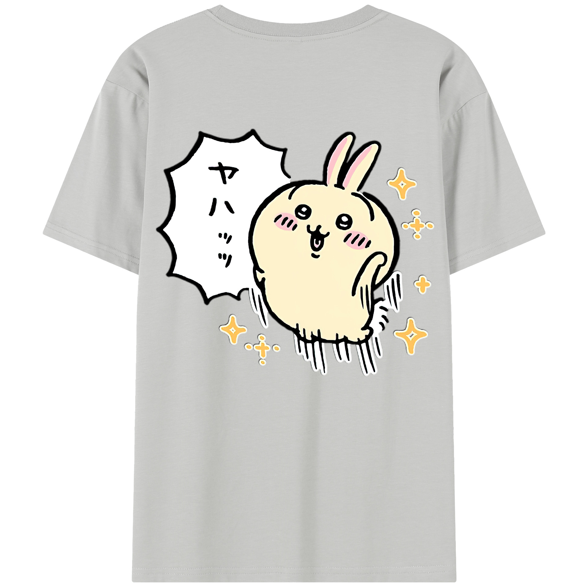（画像用） ちいかわ うさぎ Chii-kawa usagi 綿100％半袖Tシャツ（背面プリント）