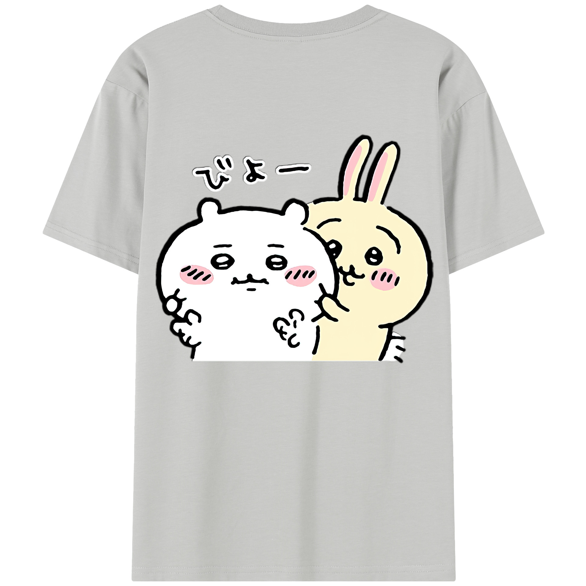 （画像用） ちいかわ うさぎ Chii-kawa usagi 綿100％半袖Tシャツ（背面プリント）