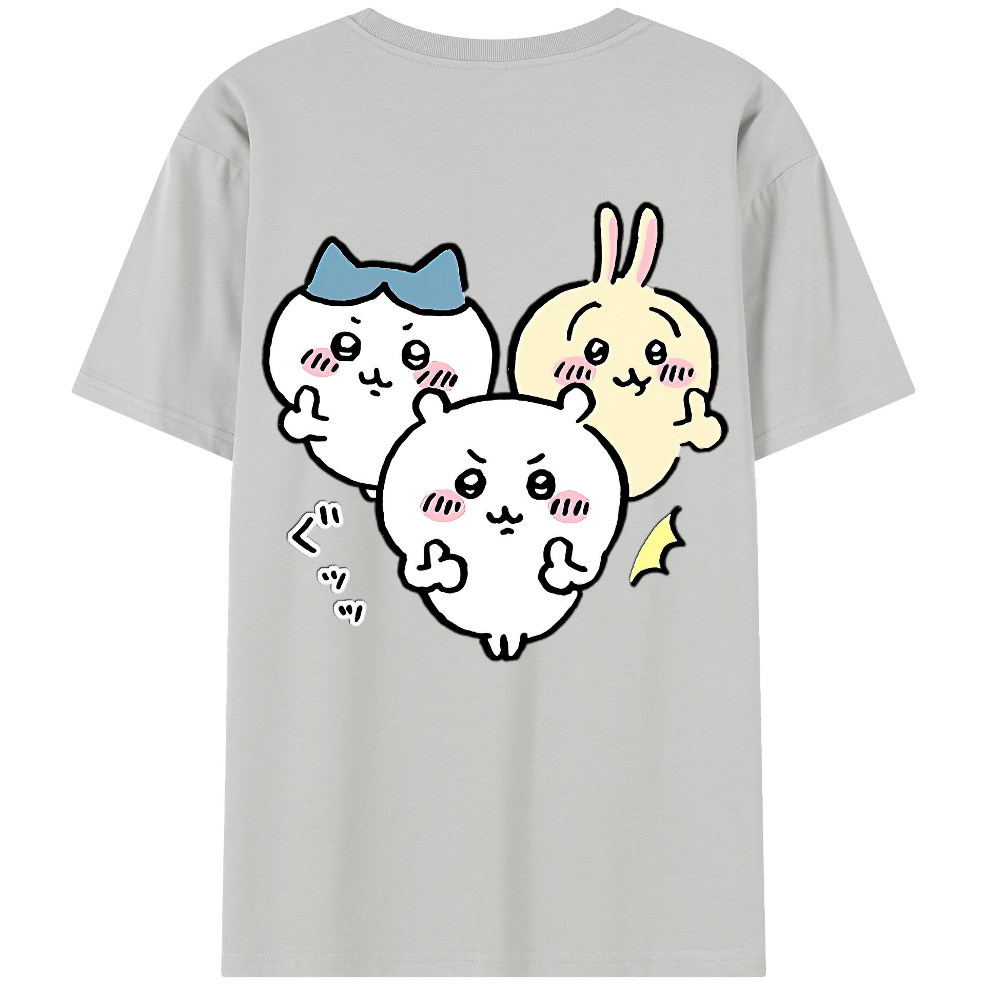 （画像用） ちいかわ うさぎ Chii-kawa usagi 綿100％半袖Tシャツ（背面プリント）