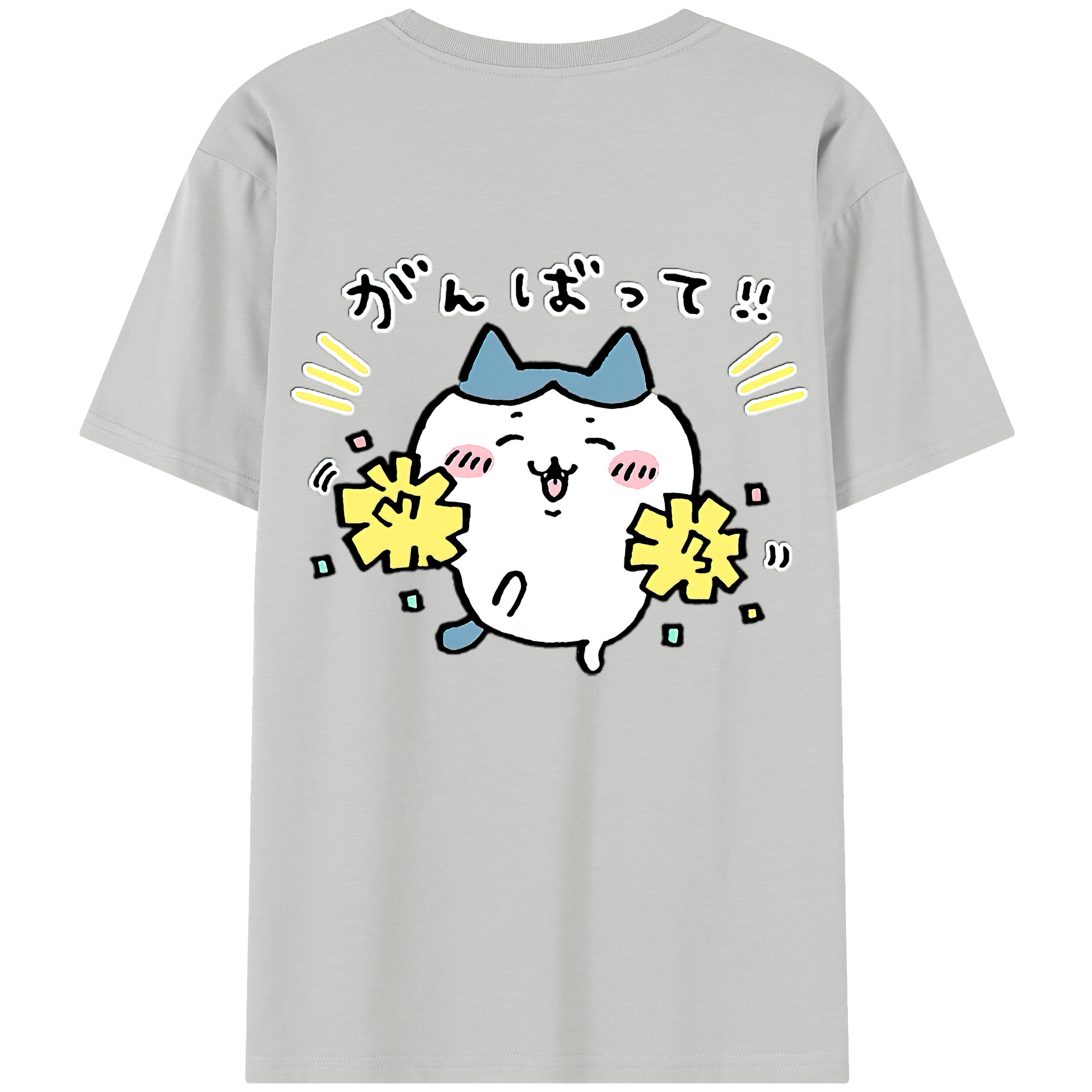 （画像用） ちいかわ ハチワレ Chii-kawa hachiware 綿100％半袖Tシャツ（背面プリント）