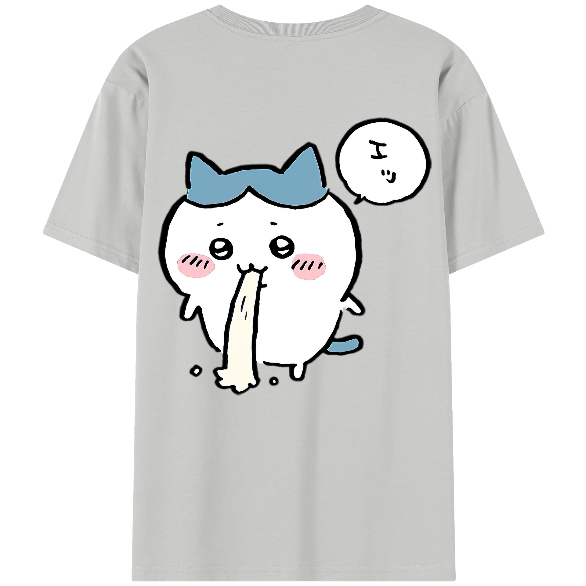 （画像用） ちいかわ ハチワレ Chii-kawa hachiware 綿100％半袖Tシャツ（背面プリント）