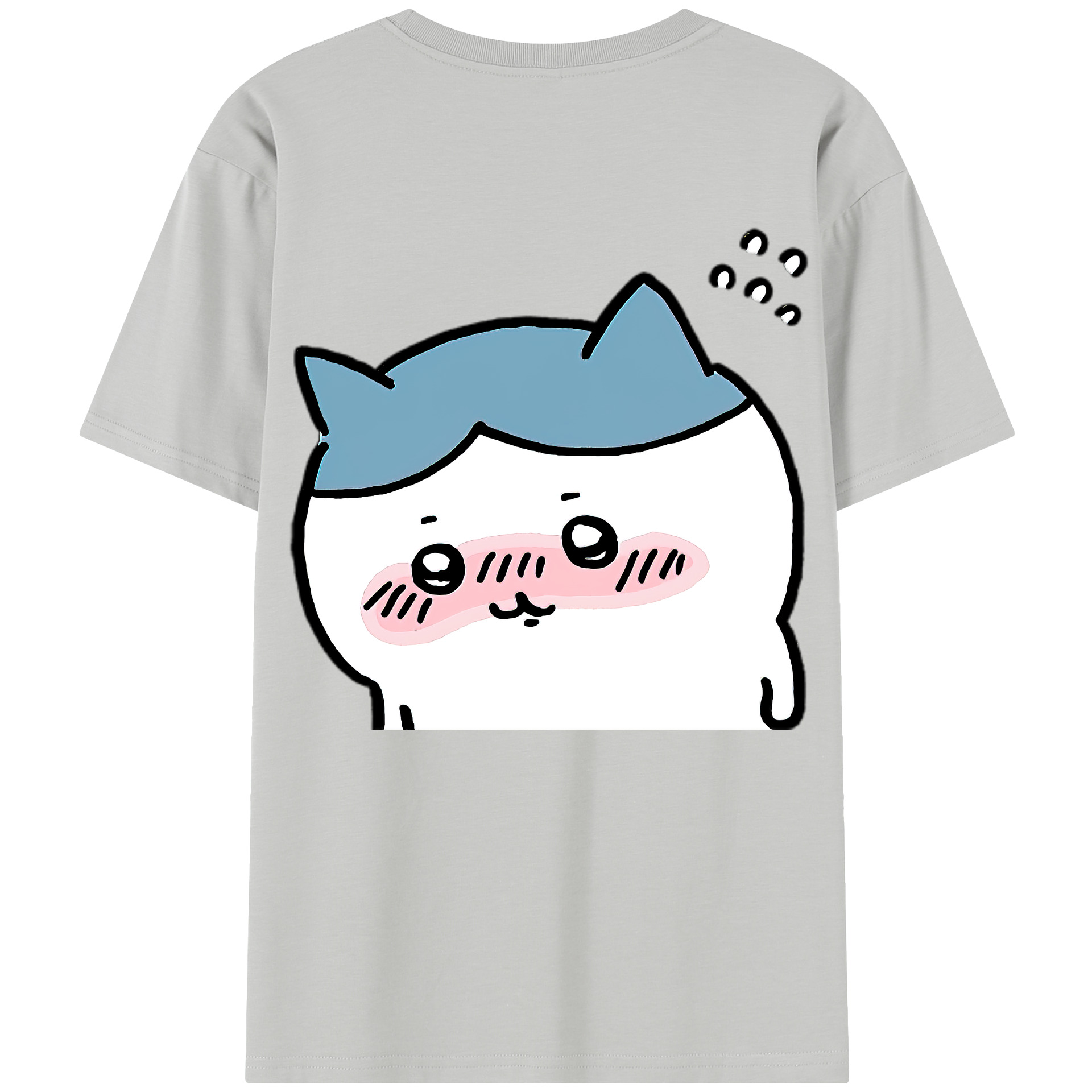 （画像用） ちいかわ ハチワレ Chii-kawa hachiware 綿100％半袖Tシャツ（背面プリント）
