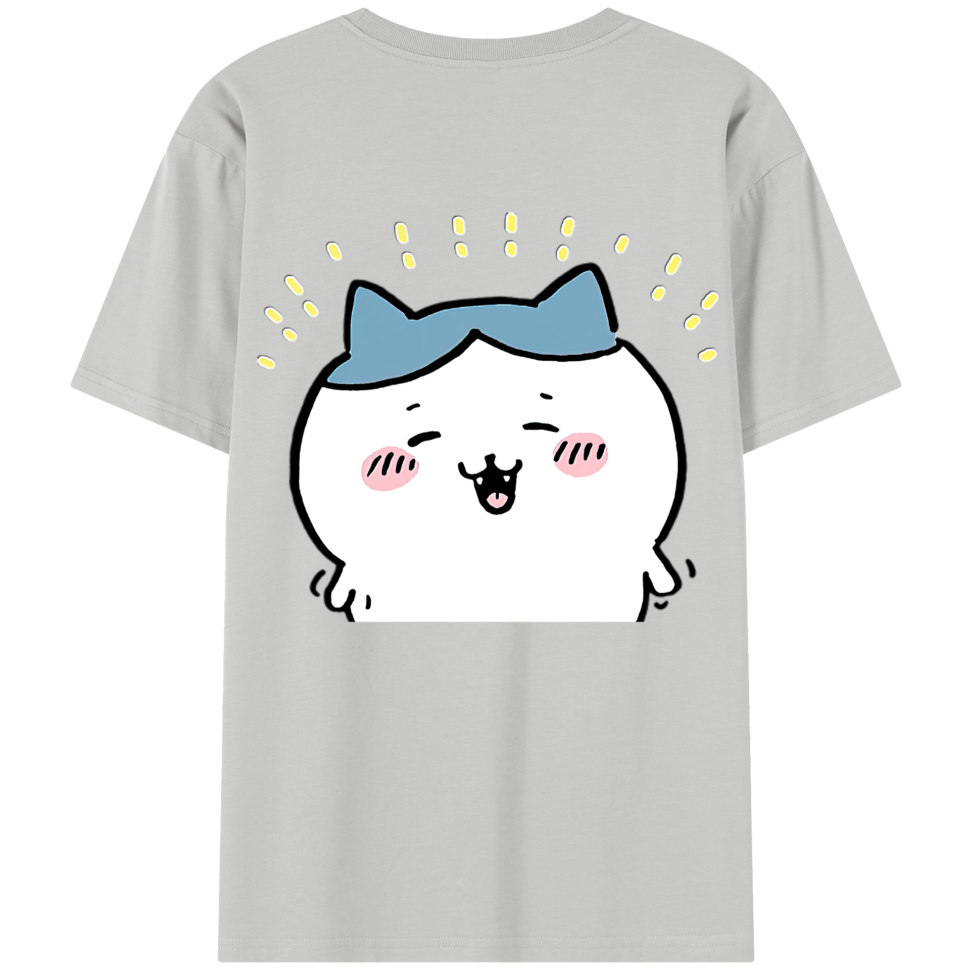 （画像用） ちいかわ ハチワレ Chii-kawa hachiware 綿100％半袖Tシャツ（背面プリント）