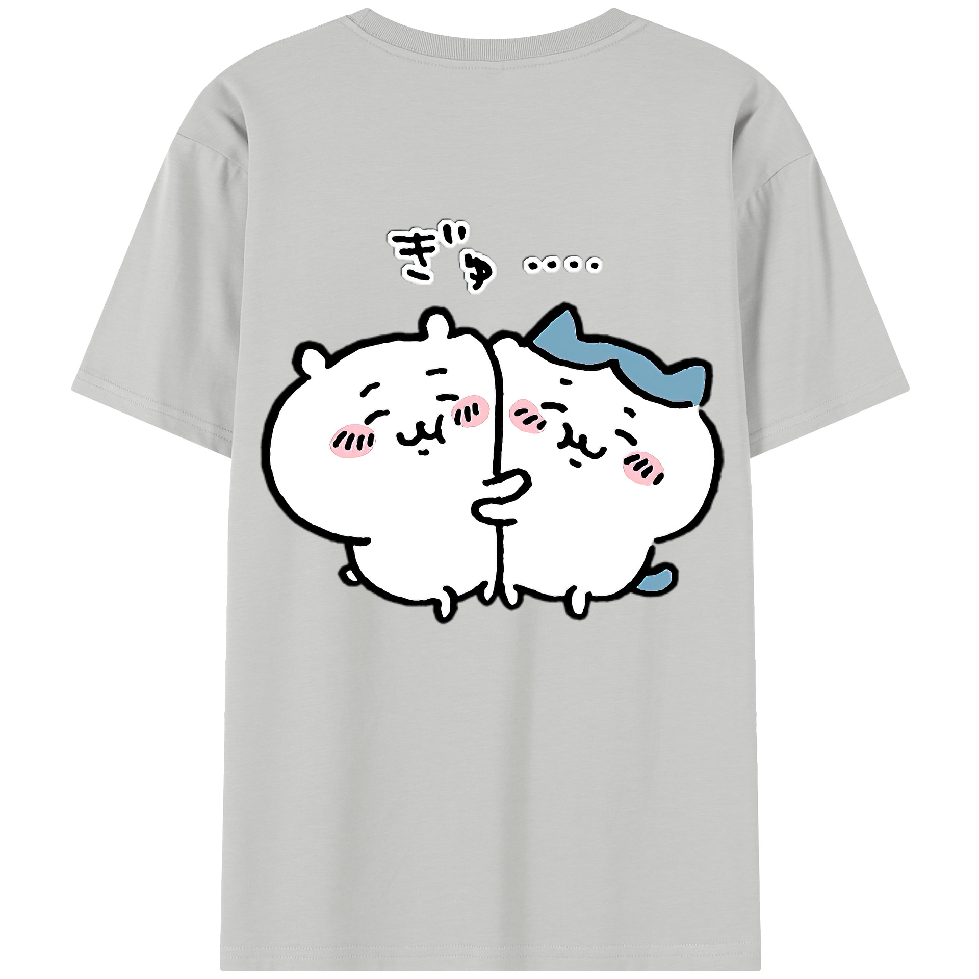 （画像用） ちいかわ ハチワレ Chii-kawa hachiware 綿100％半袖Tシャツ（背面プリント）