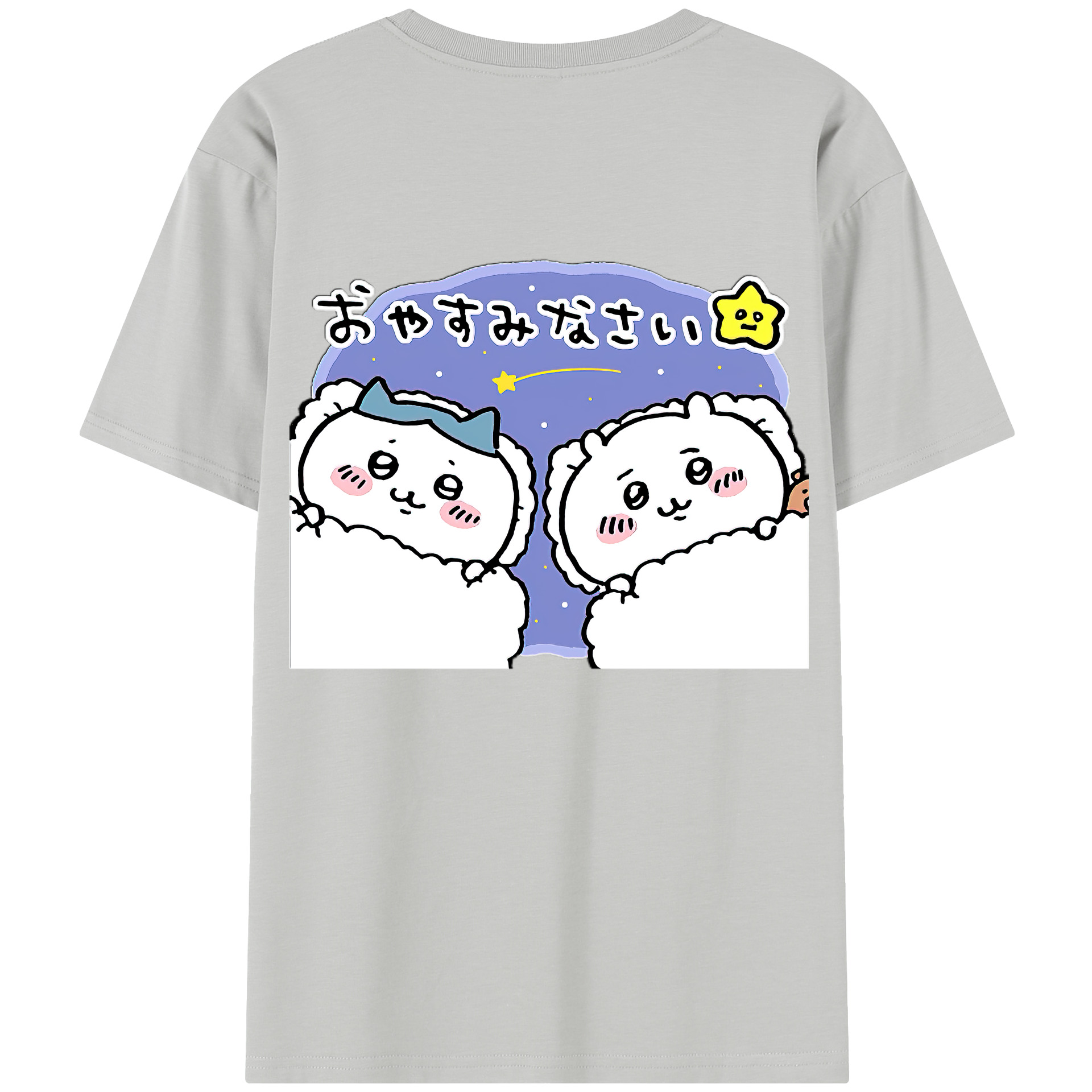 （画像用） ちいかわ ハチワレ Chii-kawa hachiware 綿100％半袖Tシャツ（背面プリント）
