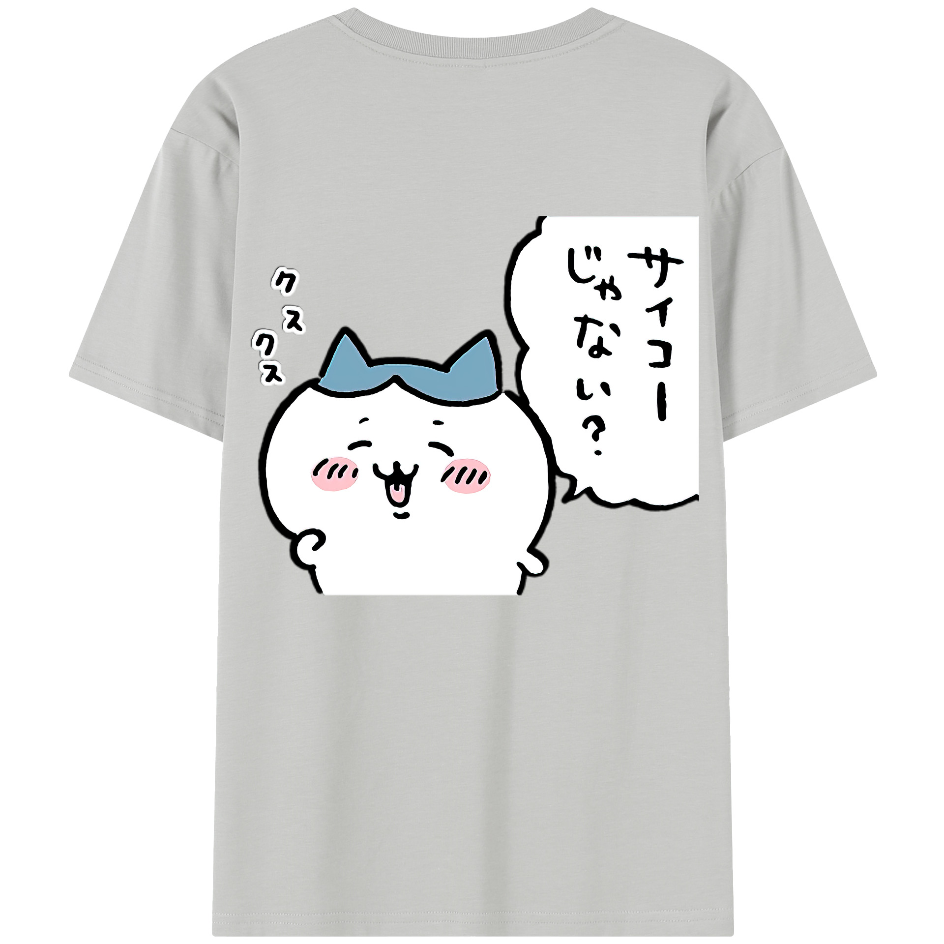 （画像用） ちいかわ ハチワレ Chii-kawa hachiware 綿100％半袖Tシャツ（背面プリント）