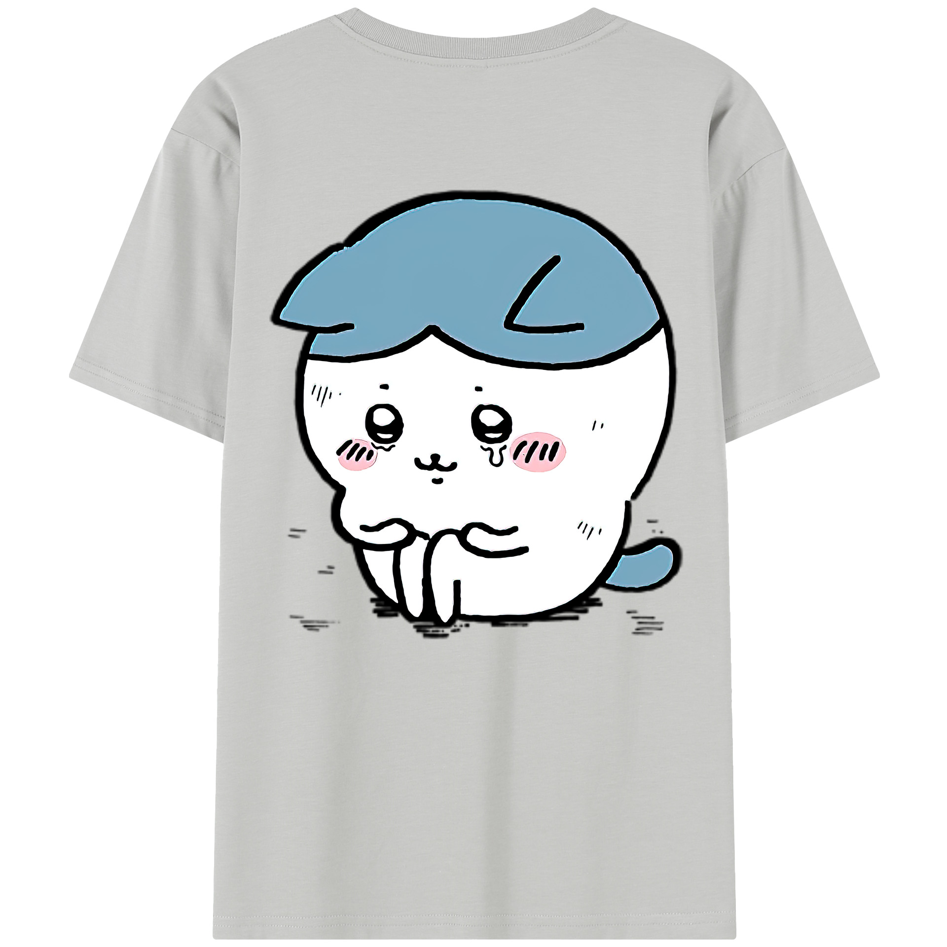 （画像用） ちいかわ ハチワレ Chii-kawa hachiware 綿100％半袖Tシャツ（背面プリント）