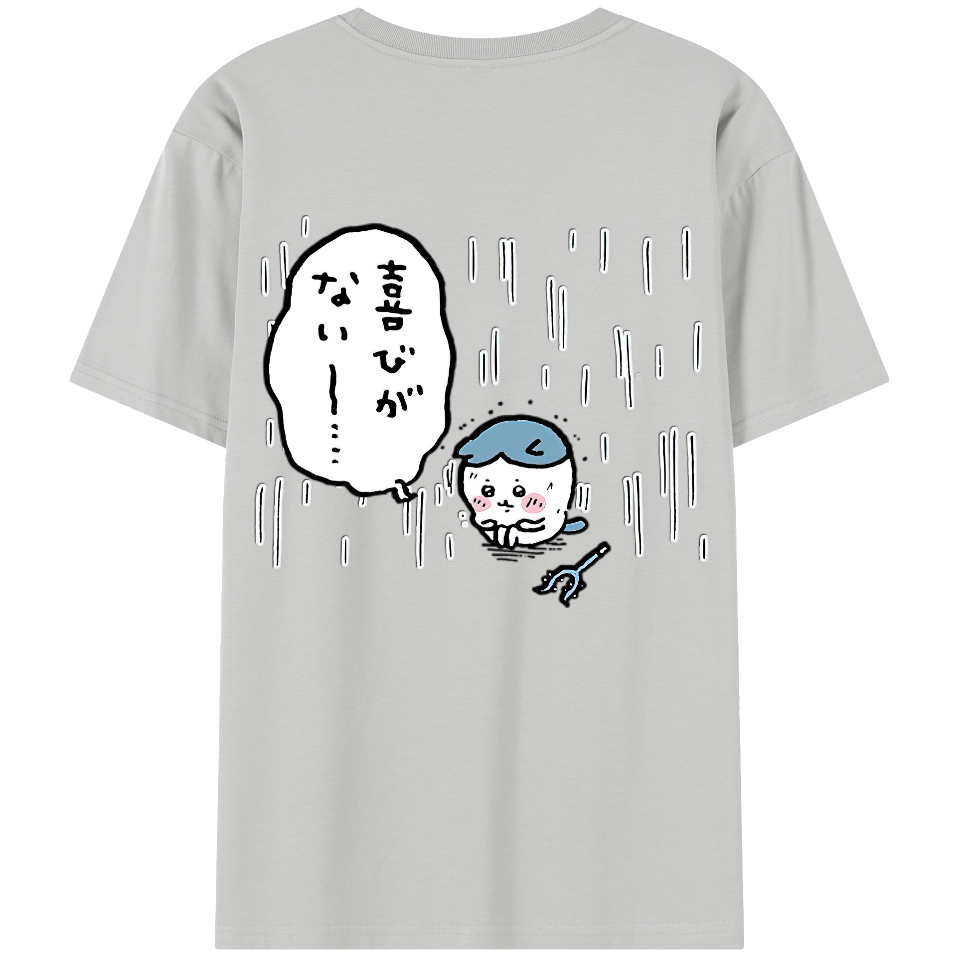 （画像用） ちいかわ ハチワレ Chii-kawa hachiware 綿100％半袖Tシャツ（背面プリント）