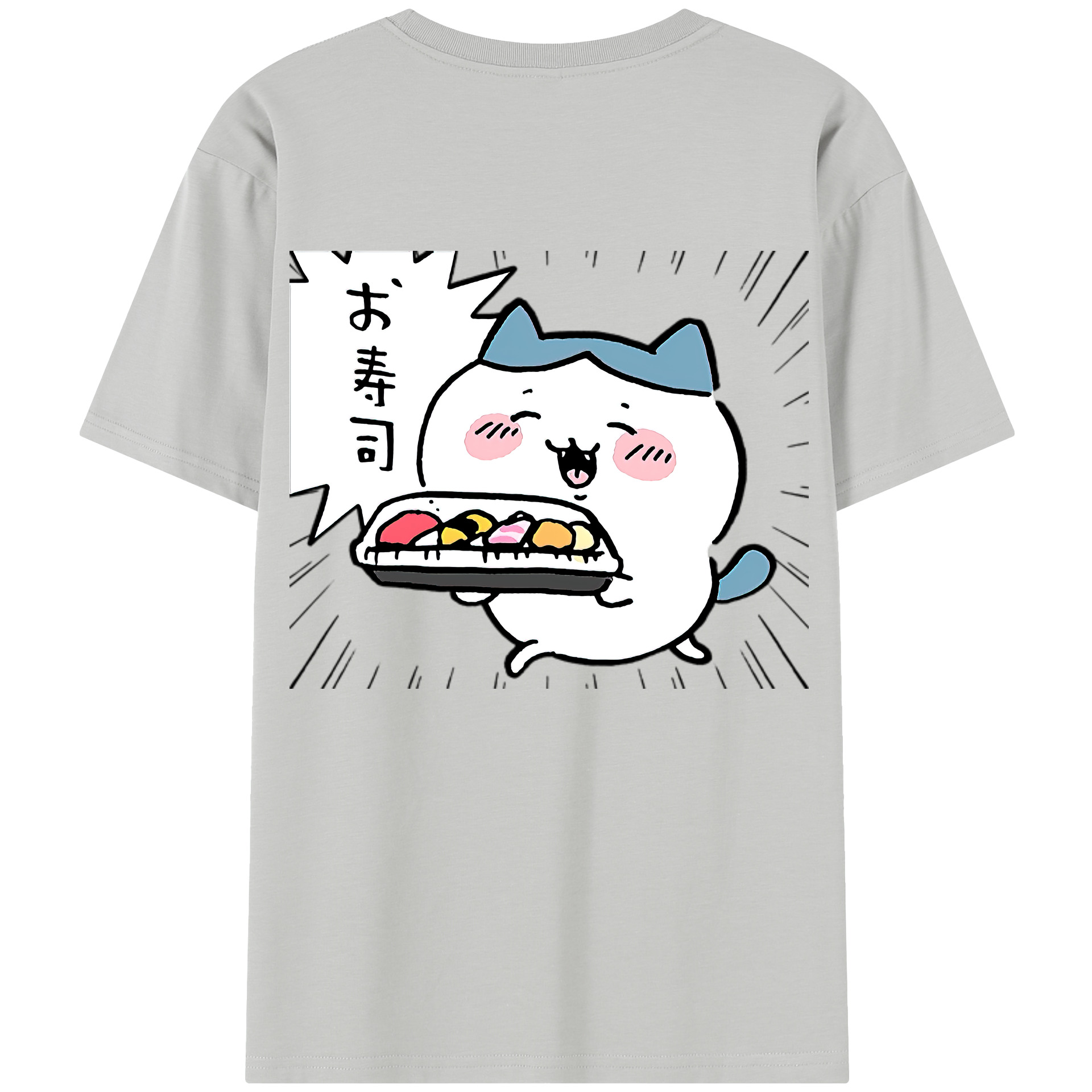 （画像用） ちいかわ ハチワレ Chii-kawa hachiware 綿100％半袖Tシャツ（背面プリント）