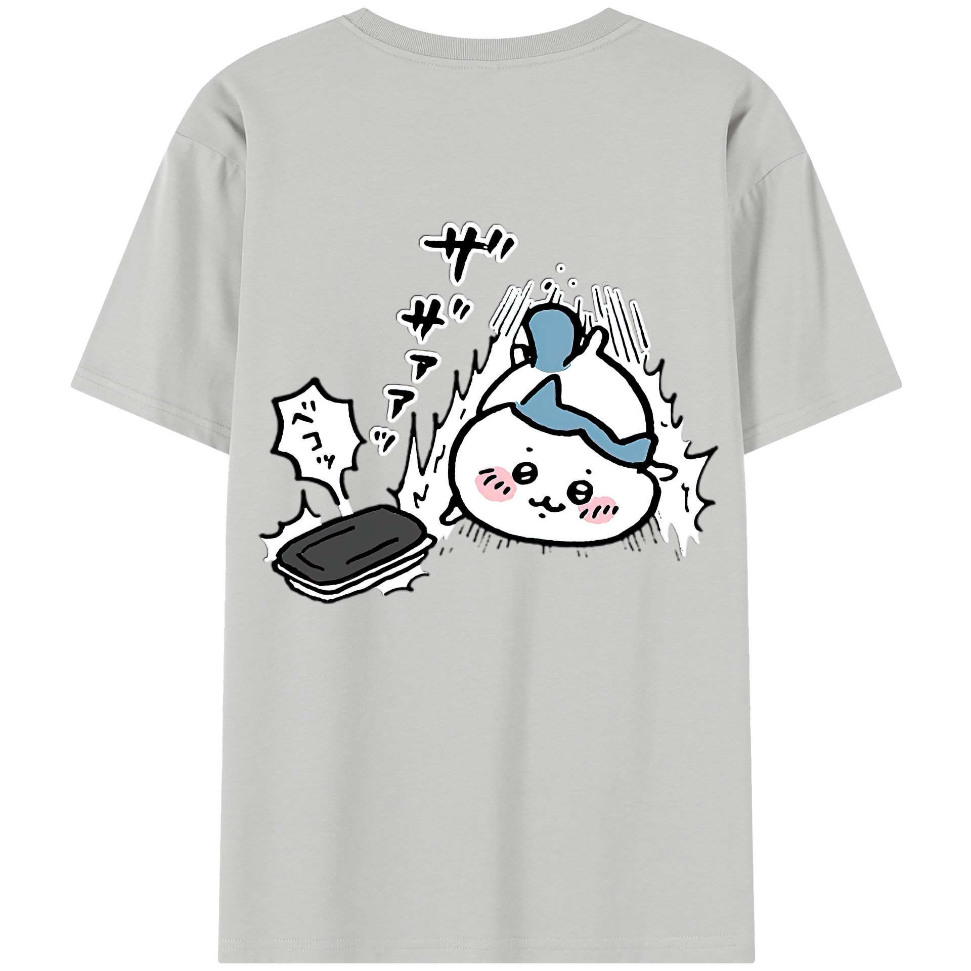 （画像用） ちいかわ ハチワレ Chii-kawa hachiware 綿100％半袖Tシャツ（背面プリント）